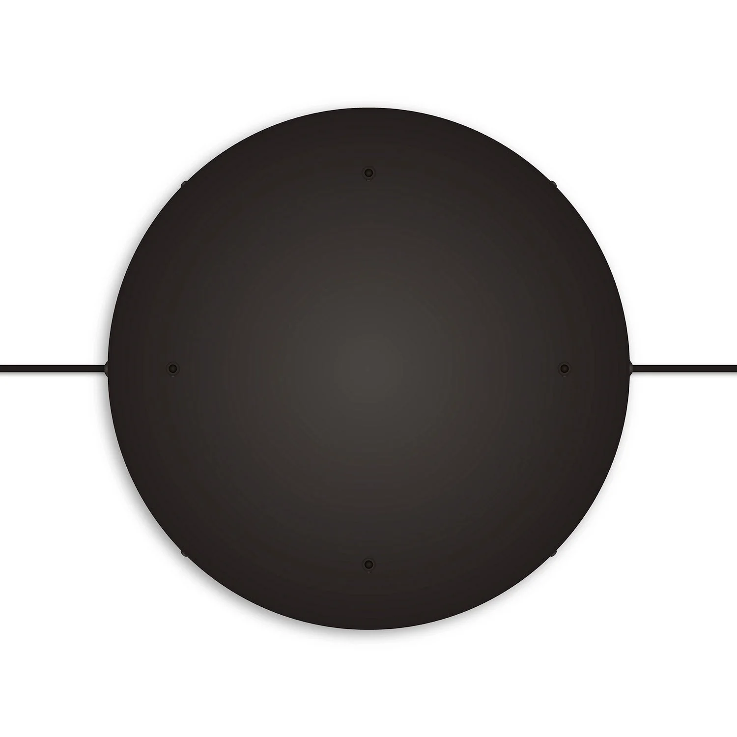 Pavillon rond en aluminium Ø 50 cm avec étrier et câble de mise à la terre, avec 4 trous frontaux - Noir - Image 12