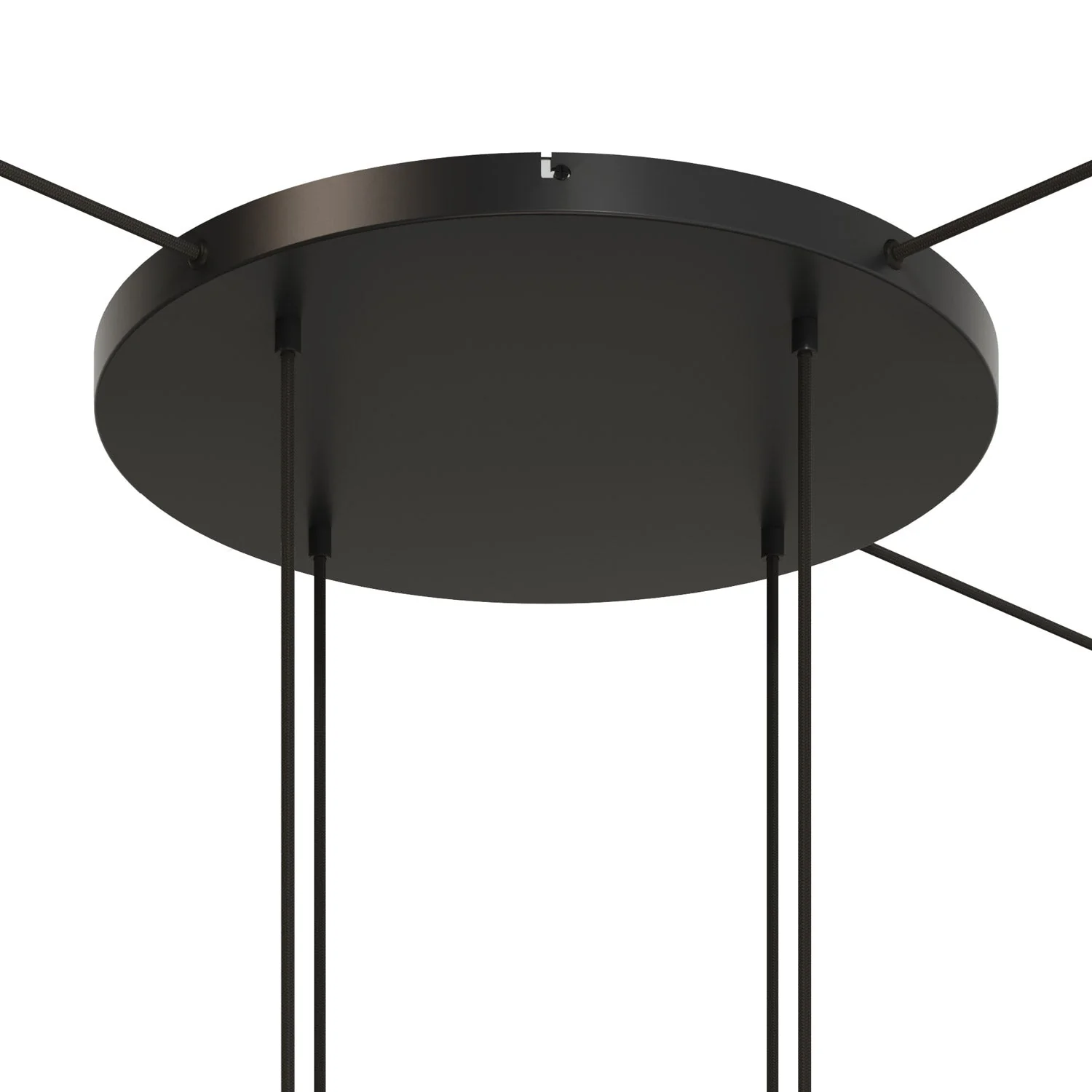Pavillon rond en aluminium Ø 50 cm avec étrier et câble de mise à la terre, avec 4 trous frontaux - Noir - Image 16