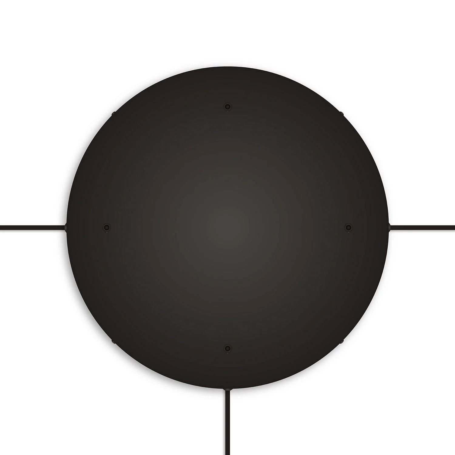 Pavillon rond en aluminium Ø 50 cm avec étrier et câble de mise à la terre, avec 4 trous frontaux - Noir - Image 17