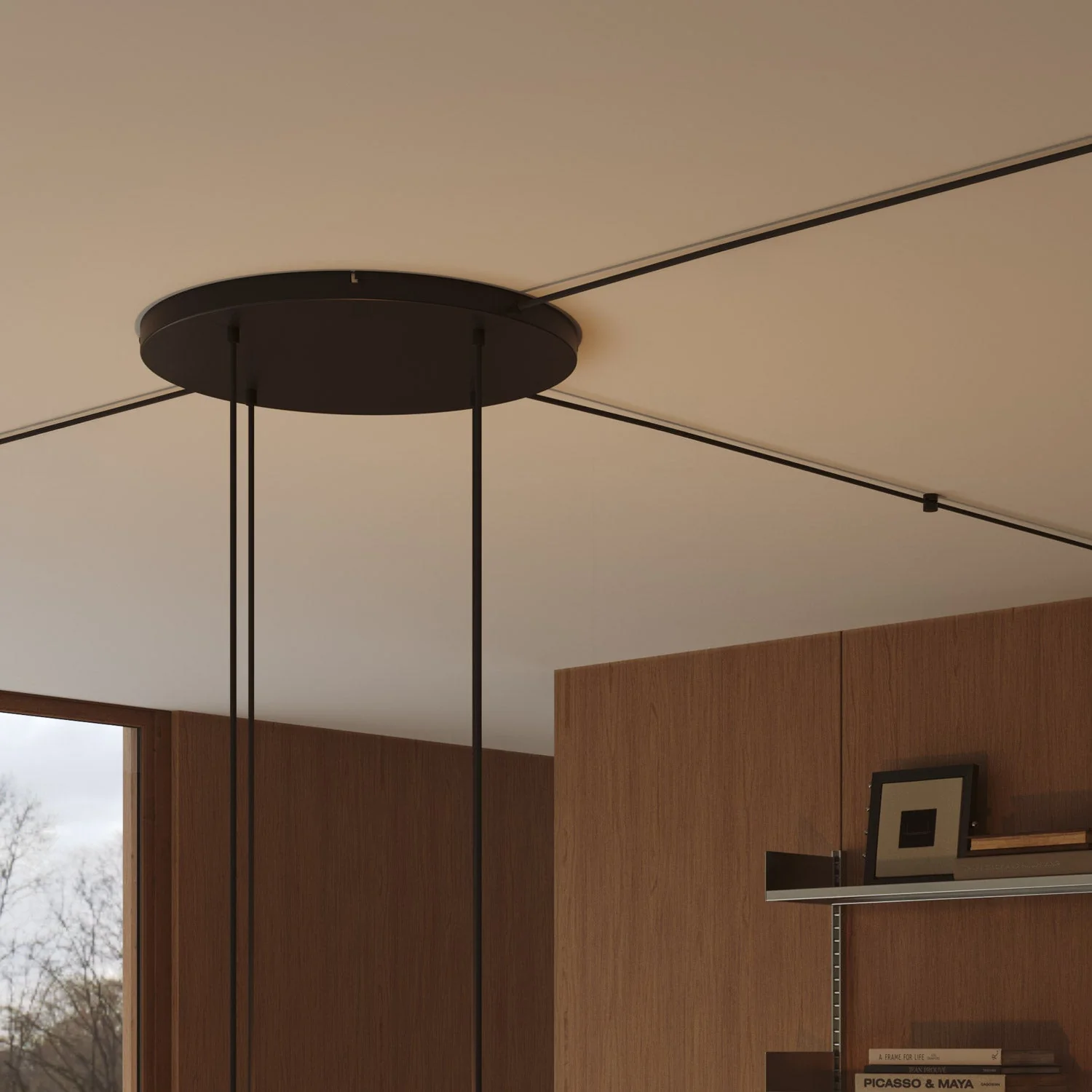 Pavillon rond en aluminium Ø 50 cm avec étrier et câble de mise à la terre, avec 4 trous frontaux - Noir - Image 18