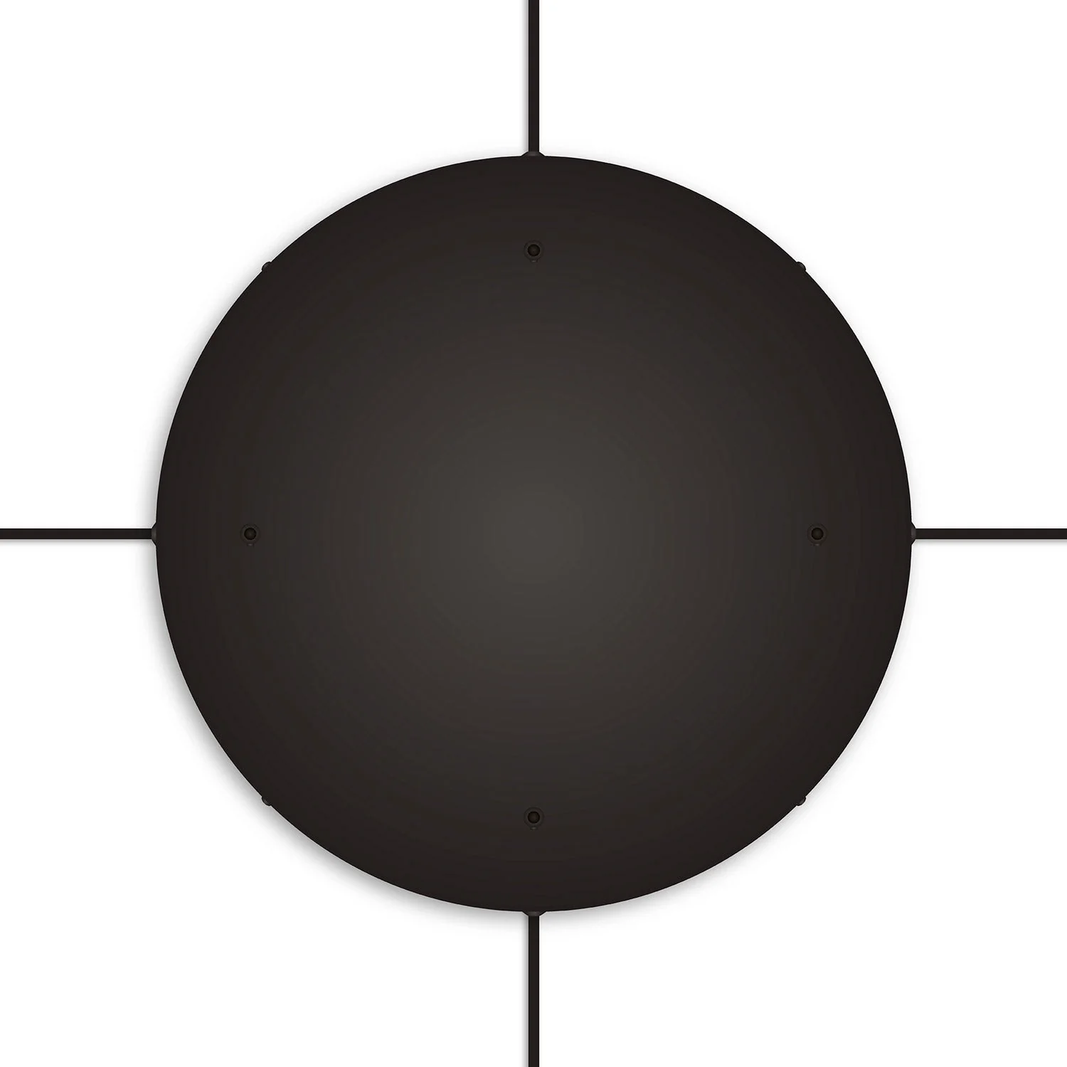 Pavillon rond en aluminium Ø 50 cm avec étrier et câble de mise à la terre, avec 4 trous frontaux - Noir - Image 22