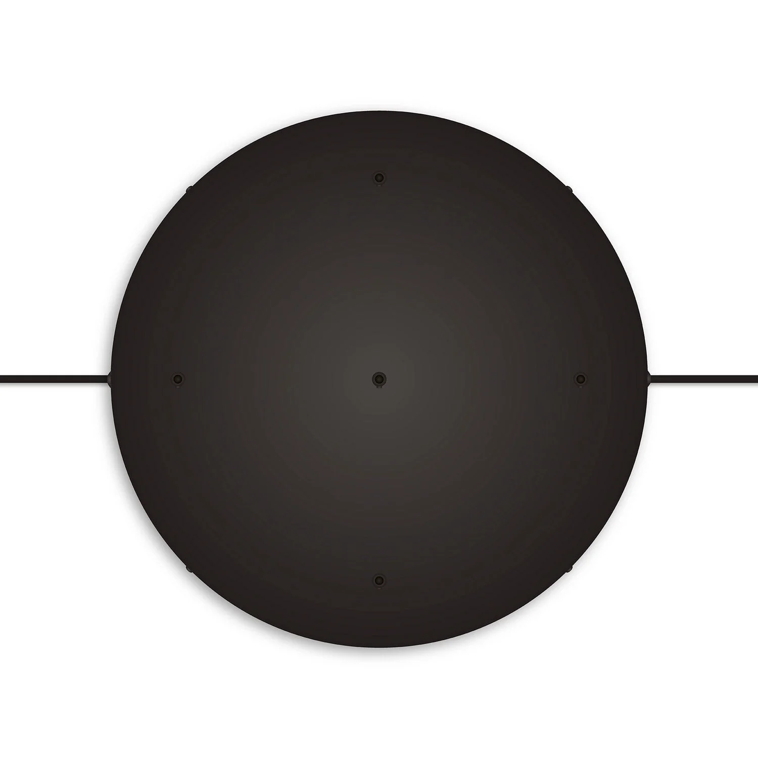 Pavillon rond en aluminium Ø 50 cm avec étrier et câble de mise à la terre, avec 5 trous frontaux - Noir - Image 12