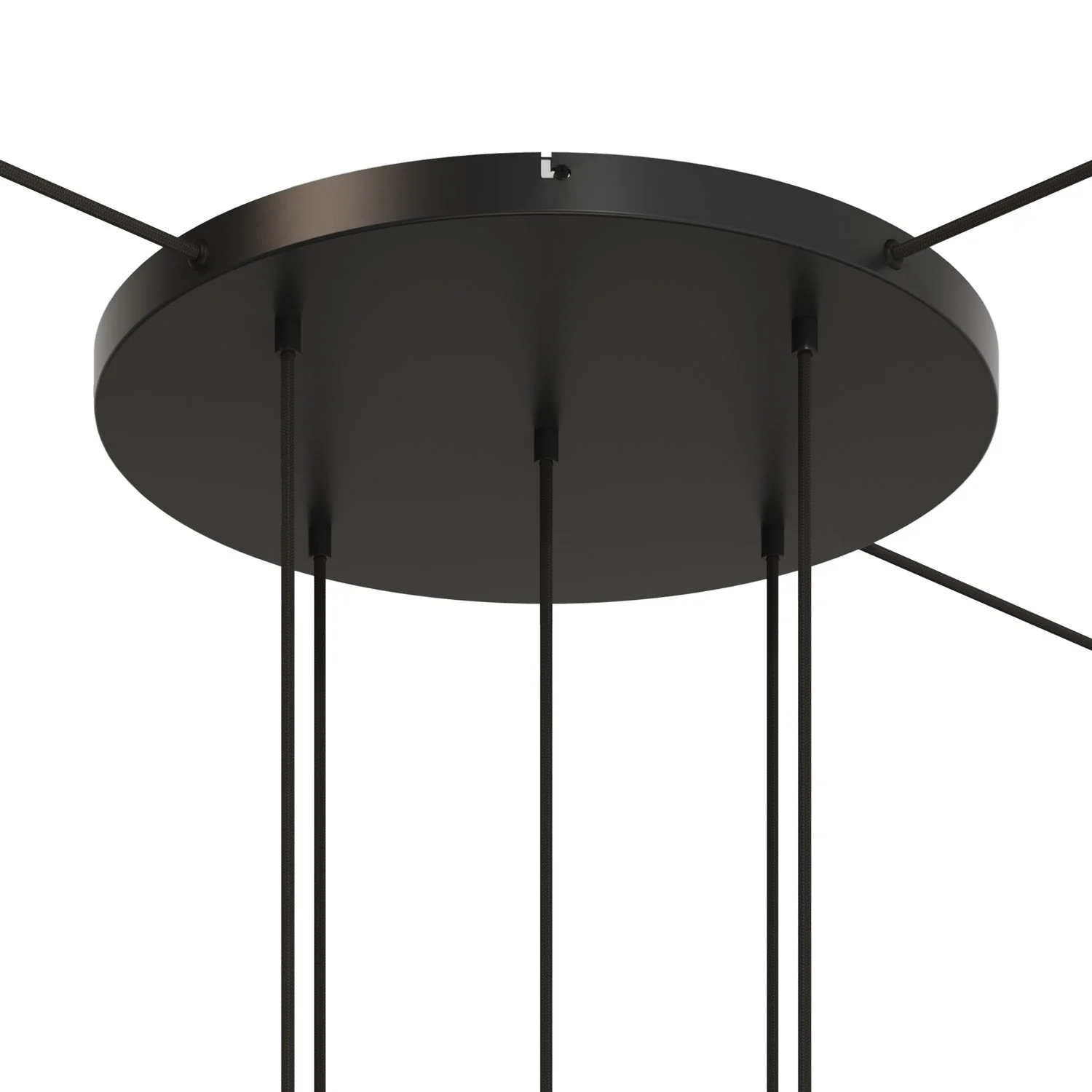 Pavillon rond en aluminium Ø 50 cm avec étrier et câble de mise à la terre, avec 5 trous frontaux - Noir - Image 16