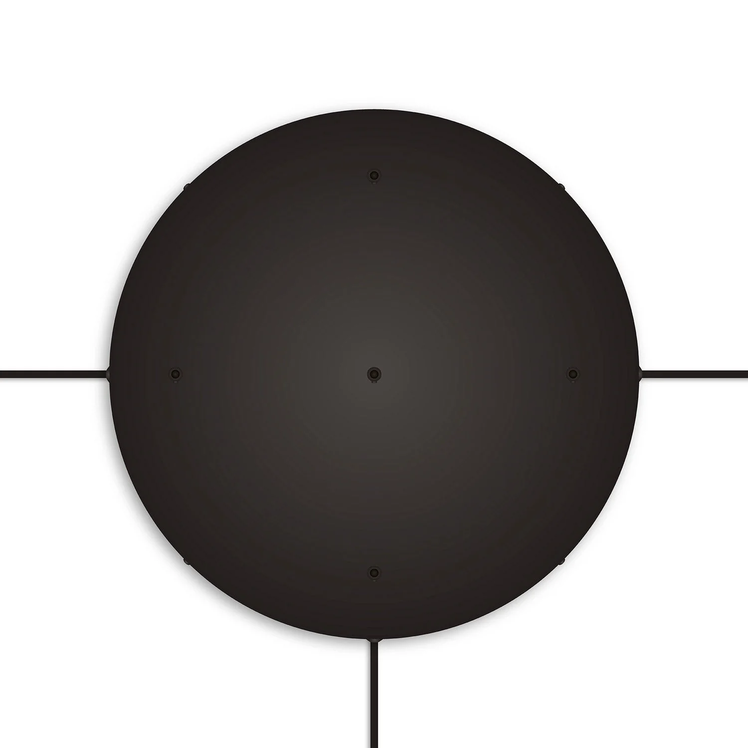 Pavillon rond en aluminium Ø 50 cm avec étrier et câble de mise à la terre, avec 5 trous frontaux - Noir - Image 17