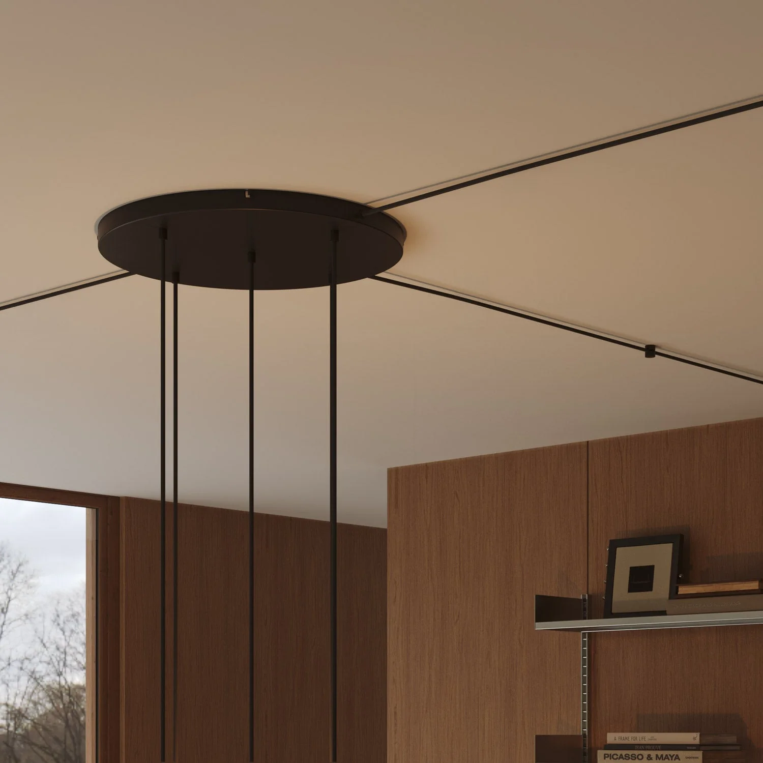Pavillon rond en aluminium Ø 50 cm avec étrier et câble de mise à la terre, avec 5 trous frontaux - Noir - Image 18