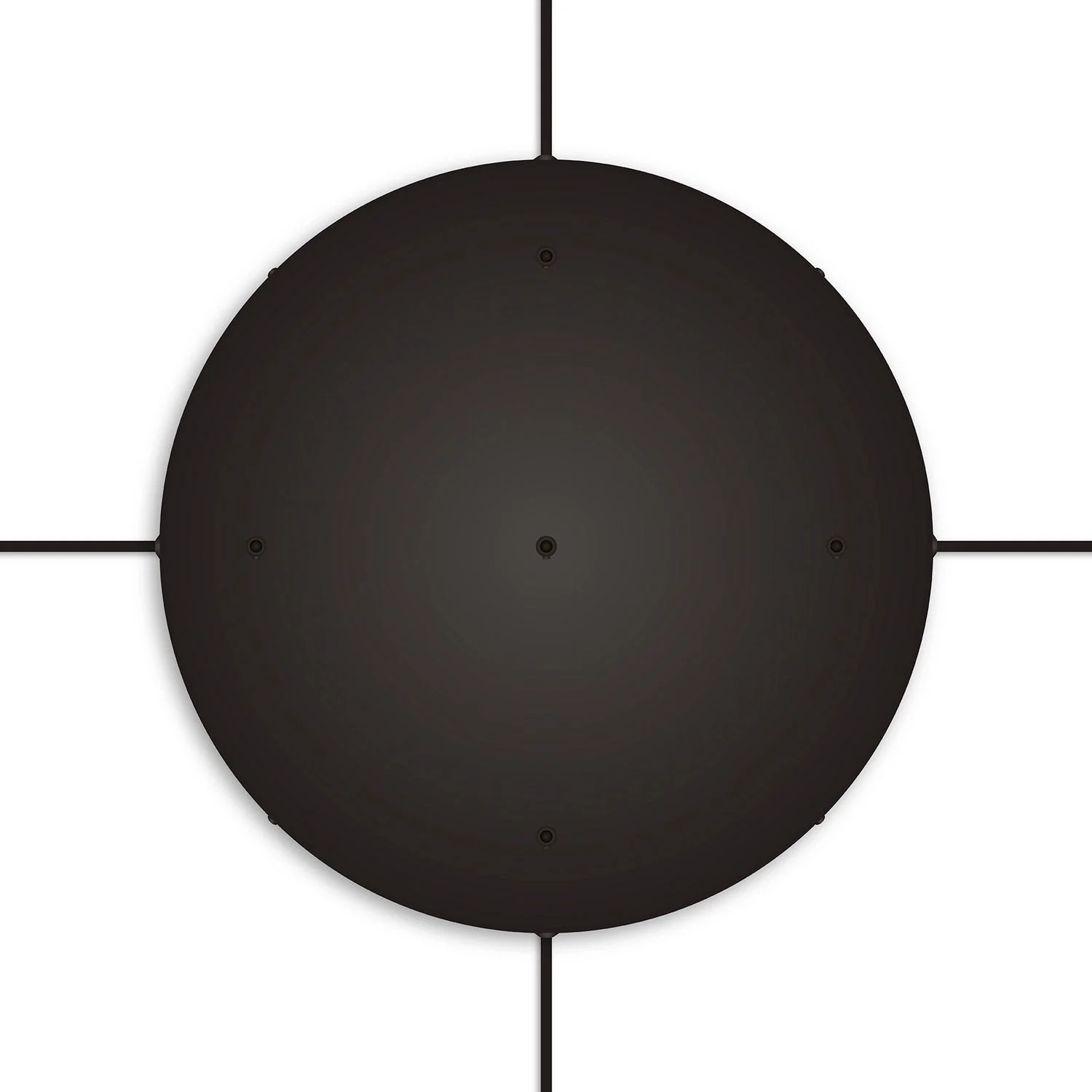 Pavillon rond en aluminium Ø 50 cm avec étrier et câble de mise à la terre, avec 5 trous frontaux - Noir - Image 22