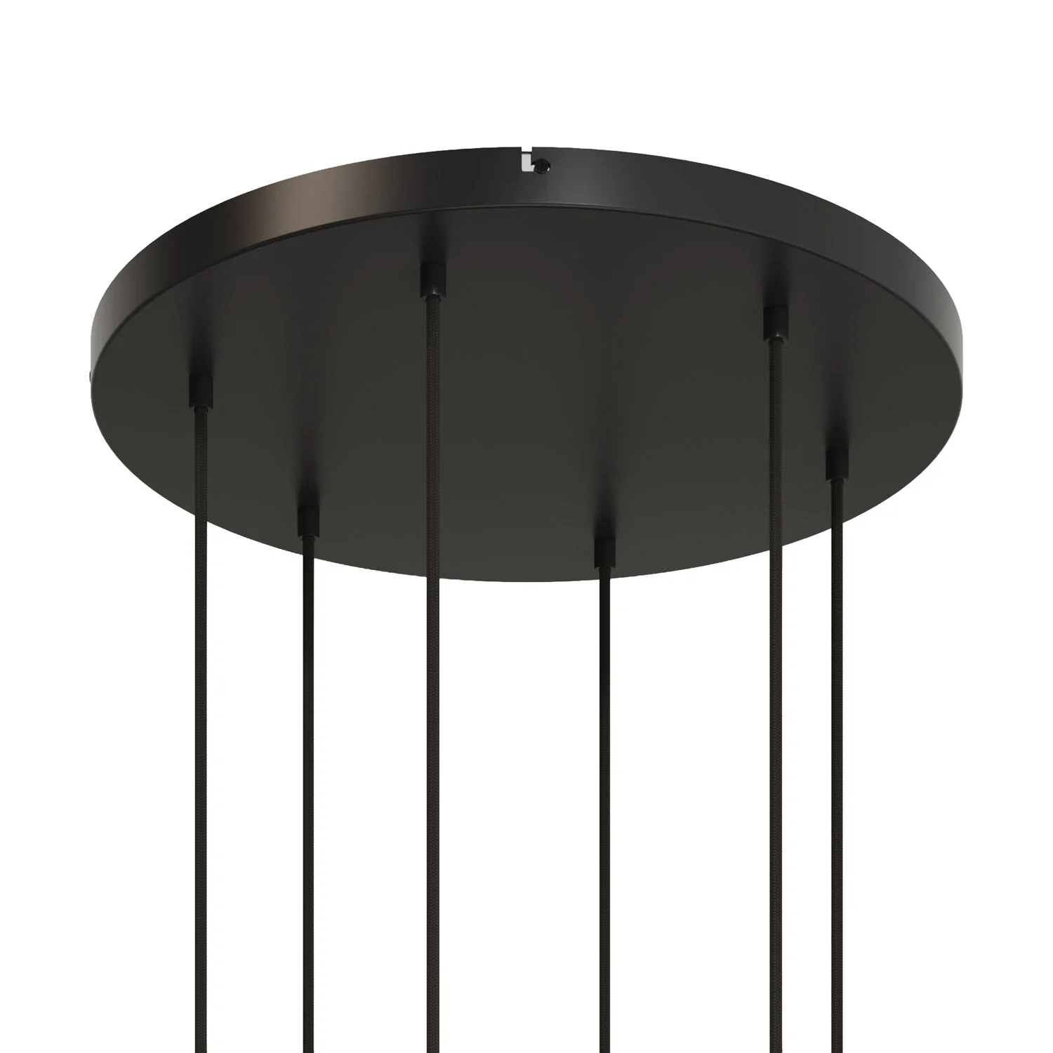 Pavillon rond en aluminium Ø 50 cm avec équerre et Câble de mise à la terre, avec 6 trous frontaux - Noir