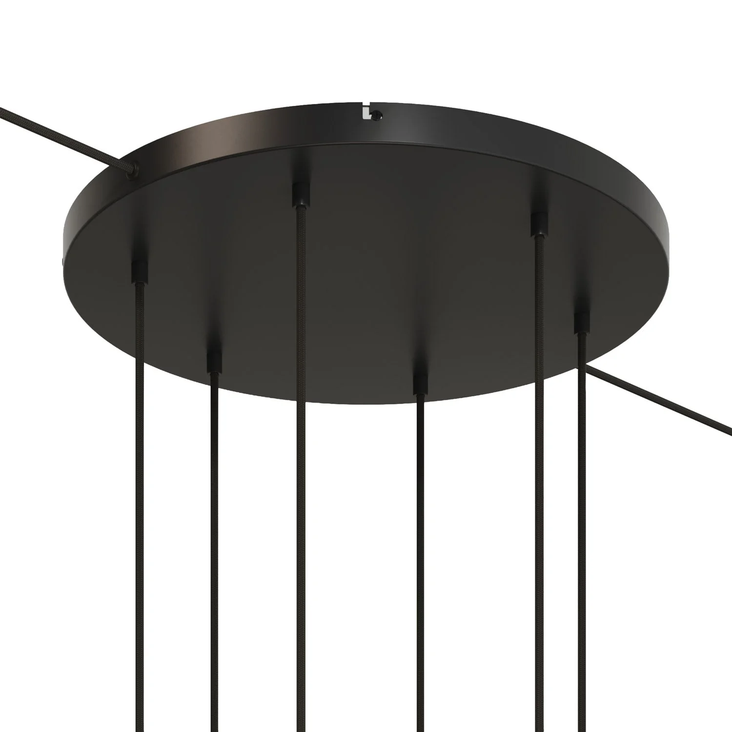 Pavillon rond en aluminium Ø 50 cm avec équerre et Câble de mise à la terre, avec 6 trous frontaux - Noir - Image 11
