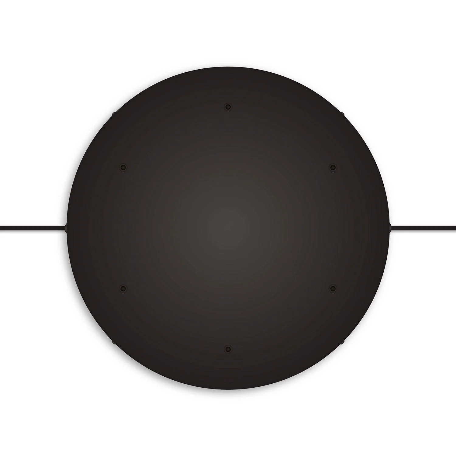 Pavillon rond en aluminium Ø 50 cm avec équerre et Câble de mise à la terre, avec 6 trous frontaux - Noir - Image 12
