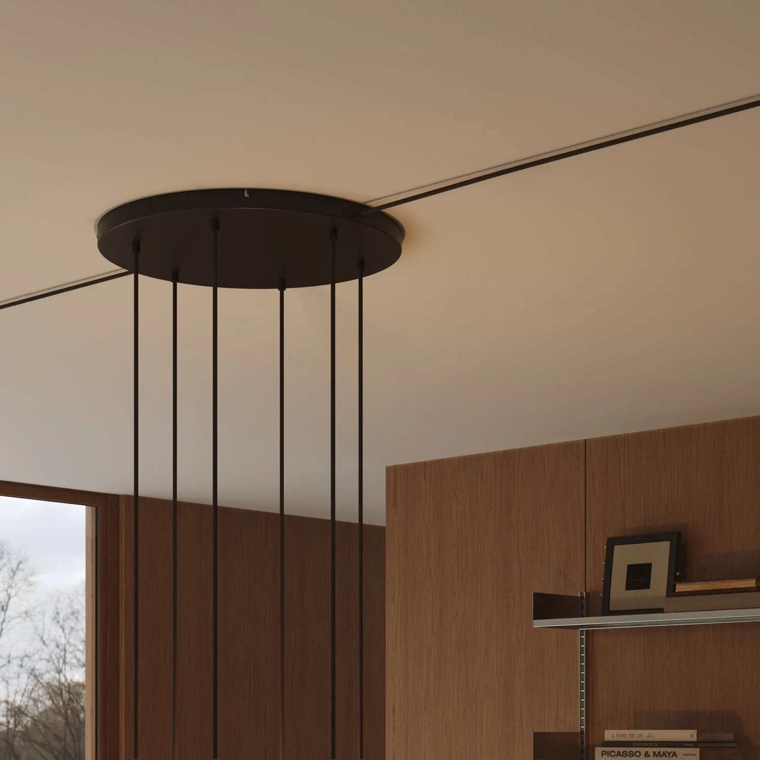 Pavillon rond en aluminium Ø 50 cm avec équerre et Câble de mise à la terre, avec 6 trous frontaux - Noir - Image 13
