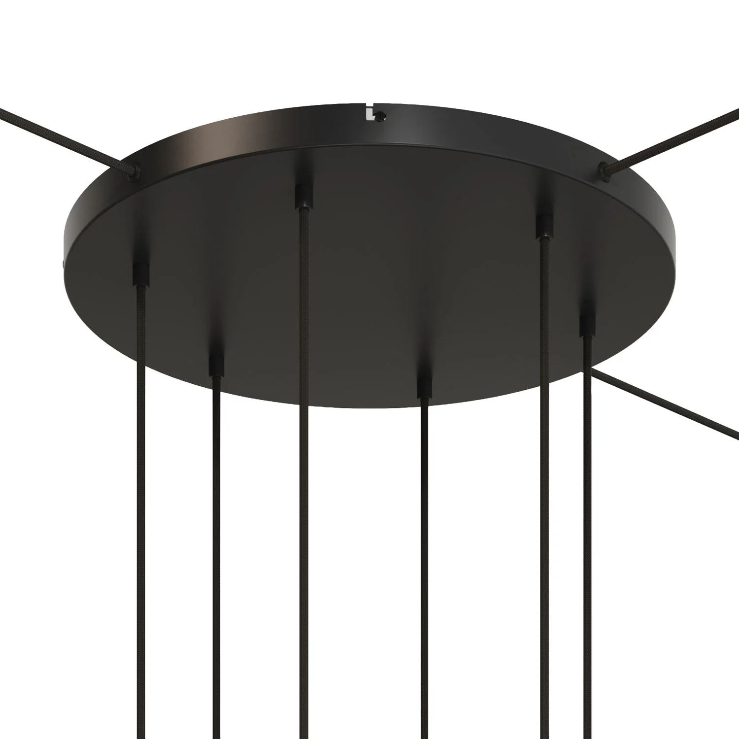 Pavillon rond en aluminium Ø 50 cm avec équerre et Câble de mise à la terre, avec 6 trous frontaux - Noir - Image 16