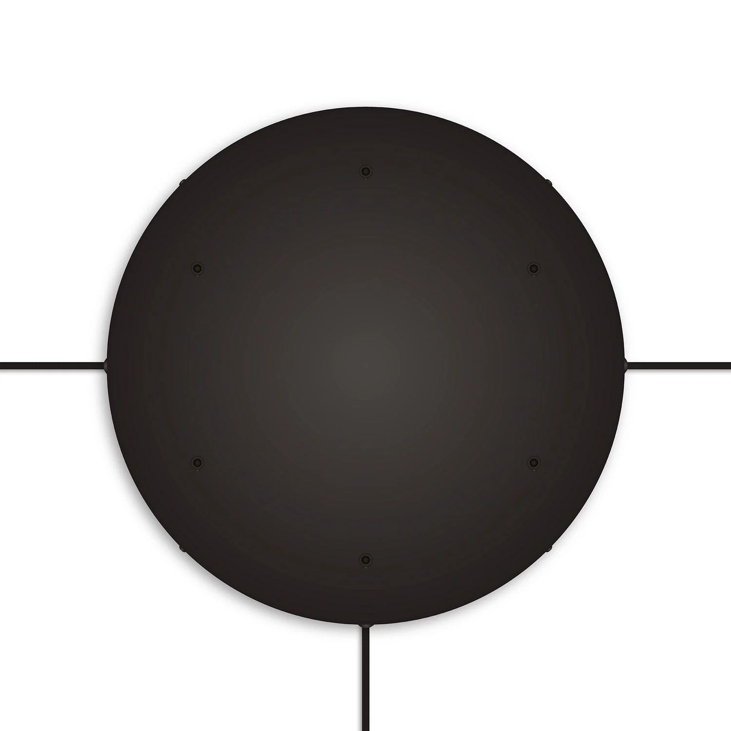 Pavillon rond en aluminium Ø 50 cm avec équerre et Câble de mise à la terre, avec 6 trous frontaux - Noir - Image 17