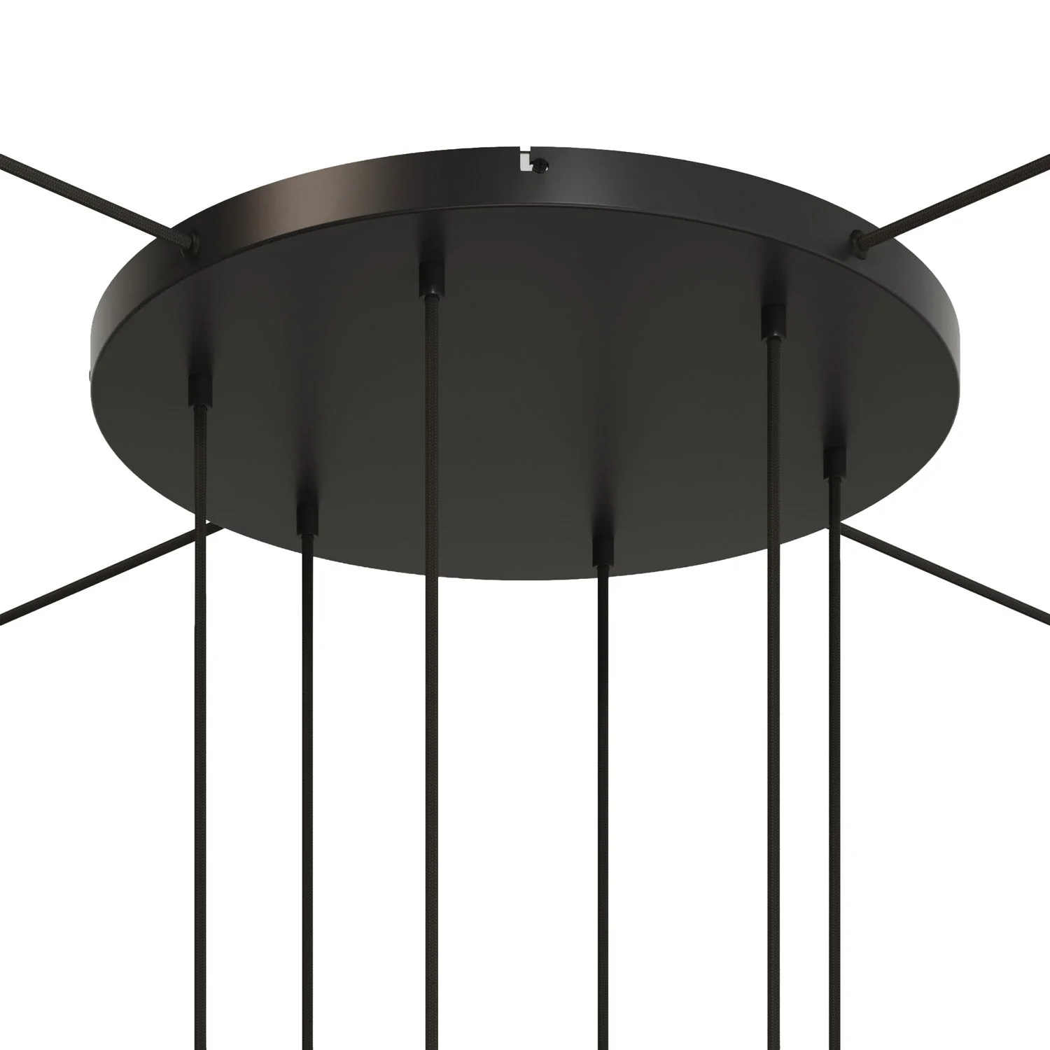 Pavillon rond en aluminium Ø 50 cm avec équerre et Câble de mise à la terre, avec 6 trous frontaux - Noir - Image 21
