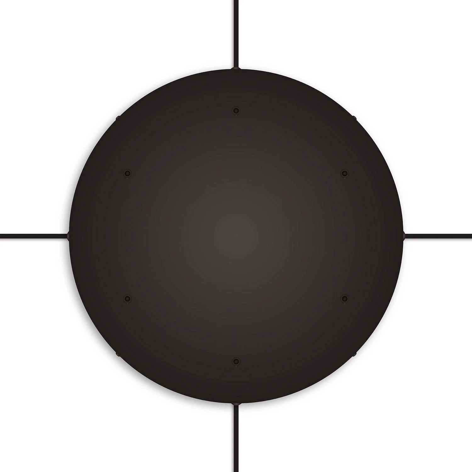 Pavillon rond en aluminium Ø 50 cm avec équerre et Câble de mise à la terre, avec 6 trous frontaux - Noir - Image 22