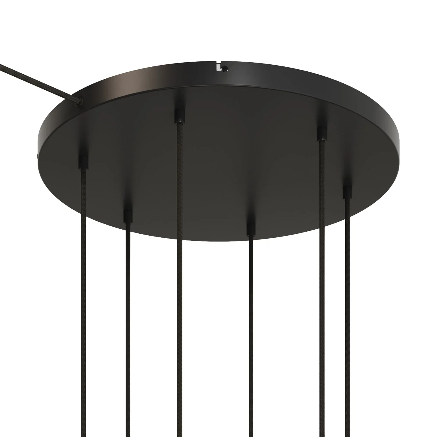 Pavillon rond en aluminium Ø 50 cm avec équerre et Câble de mise à la terre, avec 6 trous frontaux - Noir - Image 6