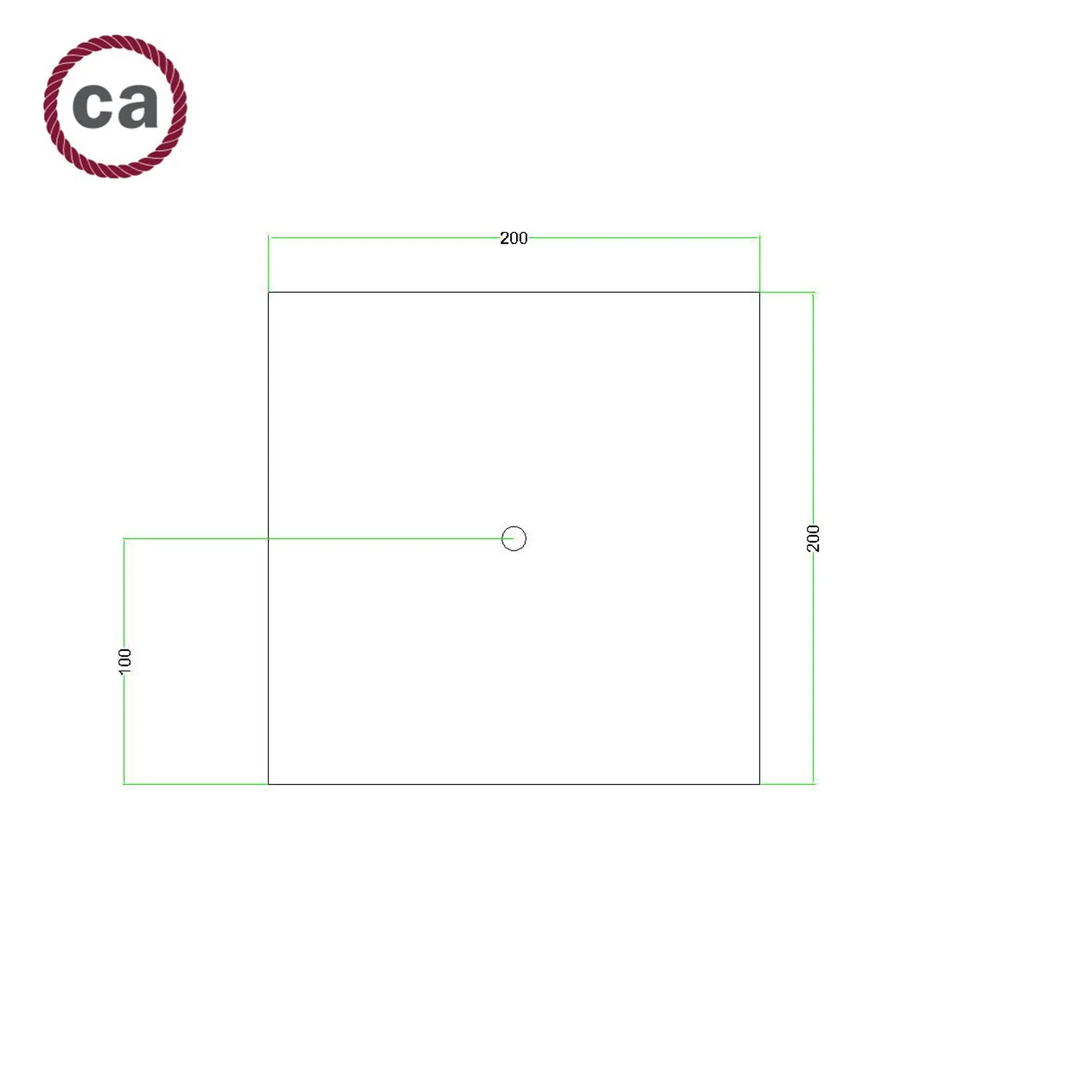 Pavillon Rose-One carré, 200 mm avec 1 trou et 4 trous latéraux - Anthracite - Image 7