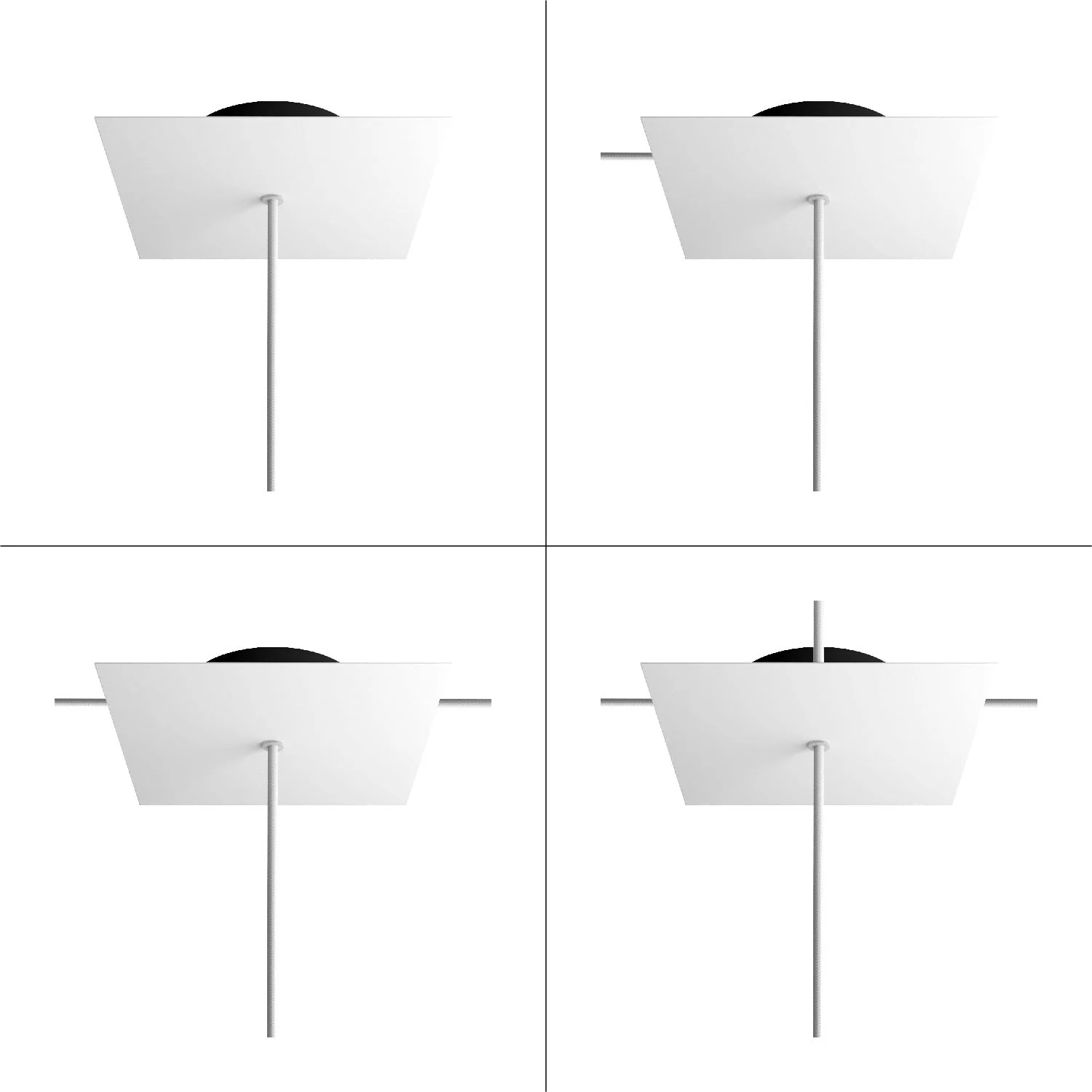 Pavillon Rose-One carré, 200 mm avec 1 trou et 4 trous latéraux - Vert prairie - Image 9