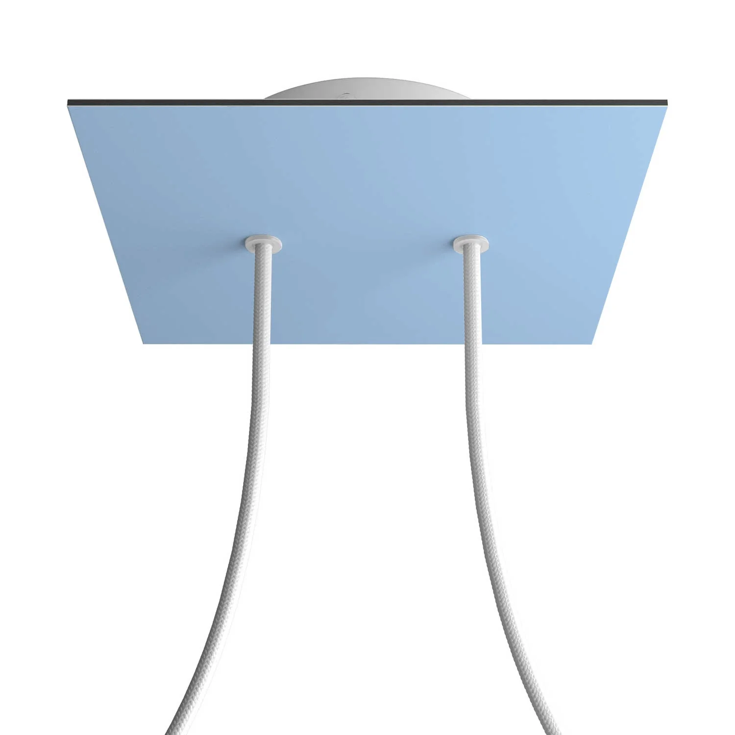 Pavillon Rose-One carré, 200 mm avec 2 trous et 4 trous latéraux - Bleu bleu dragée