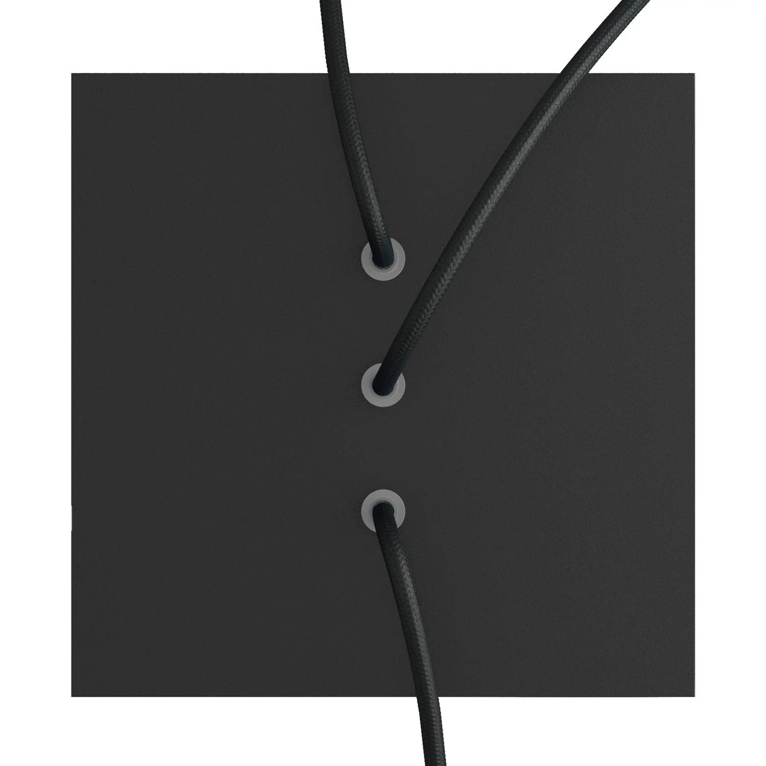 Pavillon Rose-One carré, 200 mm avec 3 trous alignés et 4 trous latéraux - Noir mat - Image 2
