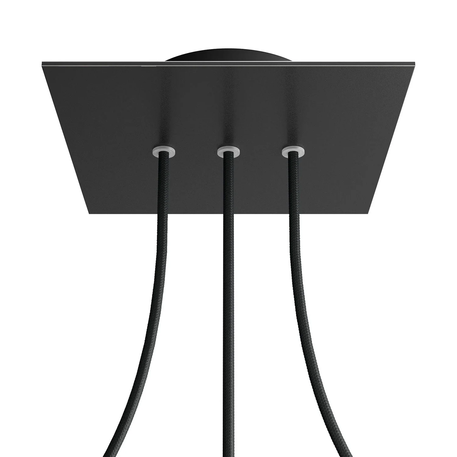 Pavillon Rose-One carré, 200 mm avec 3 trous alignés et 4 trous latéraux - Noir mat - Image 8