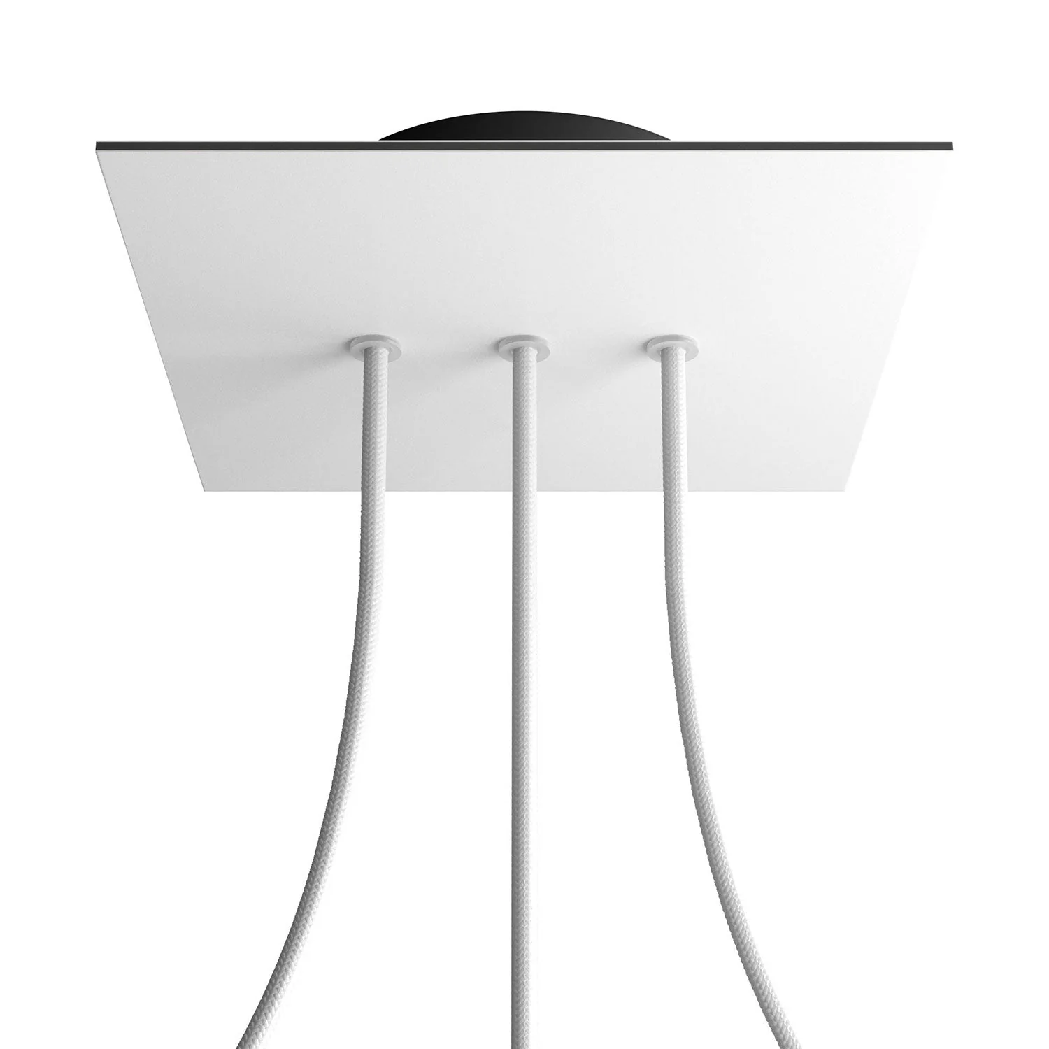 Pavillon Rose-One carré, 200 mm avec 3 trous alignés et 4 trous latéraux - Blanc mat - Image 8