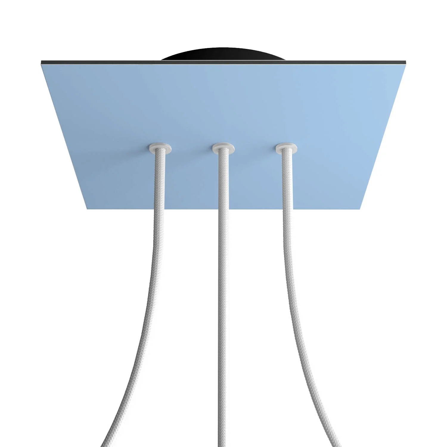 Pavillon Rose-One carré, 200 mm avec 3 trous en ligne et 4 trous latéraux - Bleu bleuet - Image 8