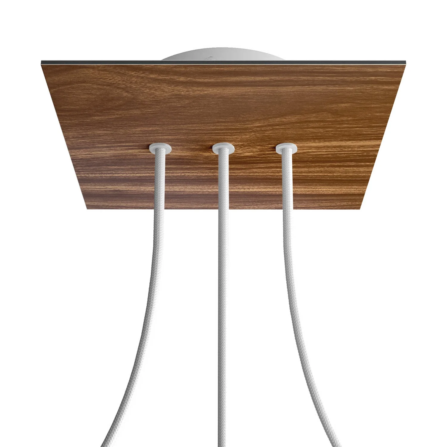 Pavillon Rose-One carré, 200 mm avec 3 trous alignés et 4 trous latéraux - Bois
