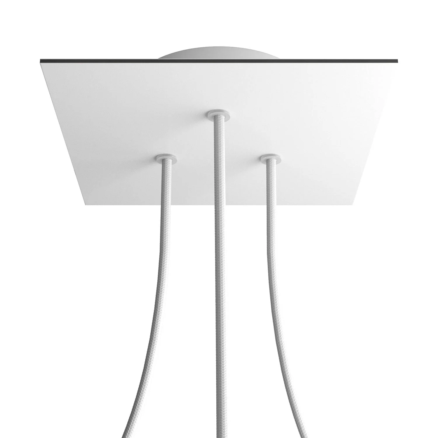 Pavillon Rose-One carré, 200 mm avec 3 trous et 4 trous latéraux - Blanc mat