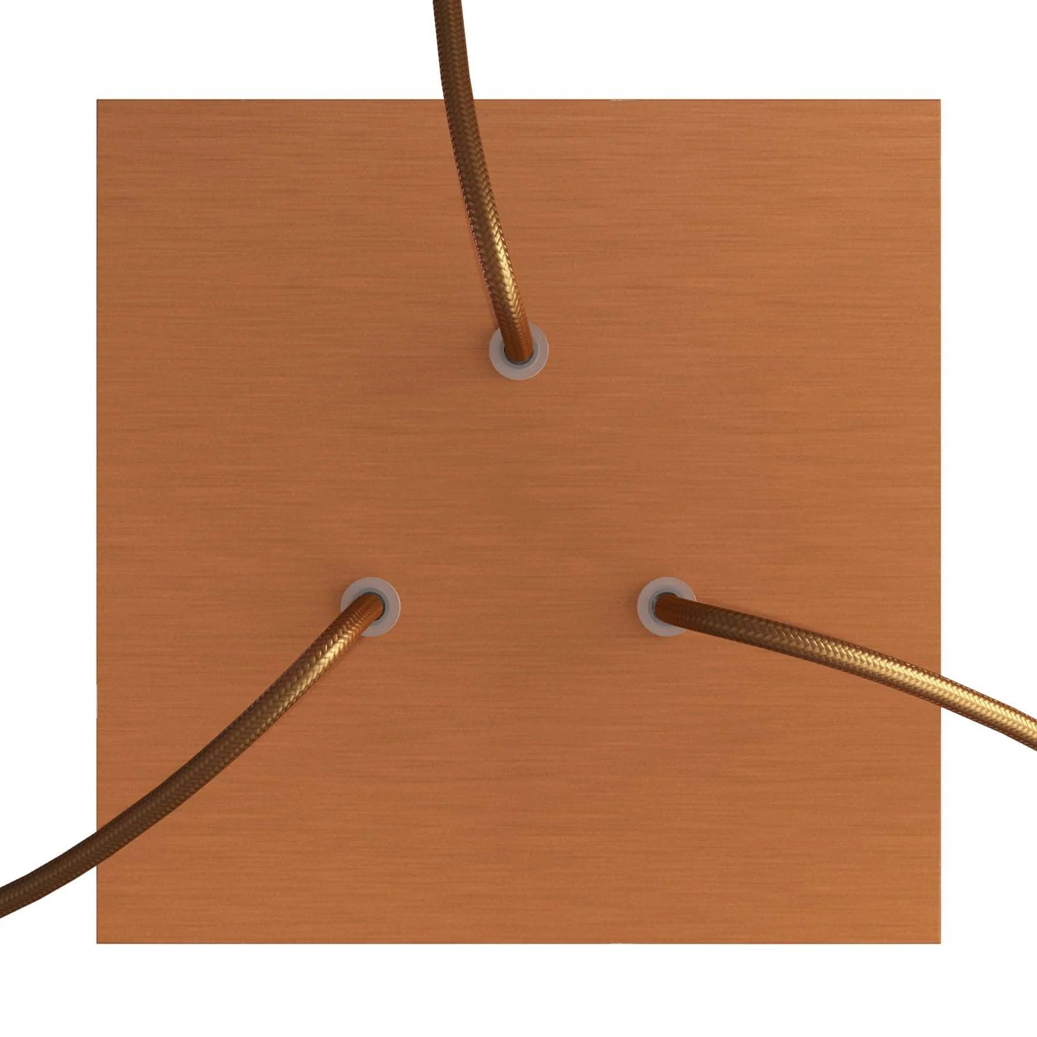 Pavillon Rose-One carré, 200 mm avec 3 trous et 4 trous latéraux - Dibond Cuivre satiné - Image 2