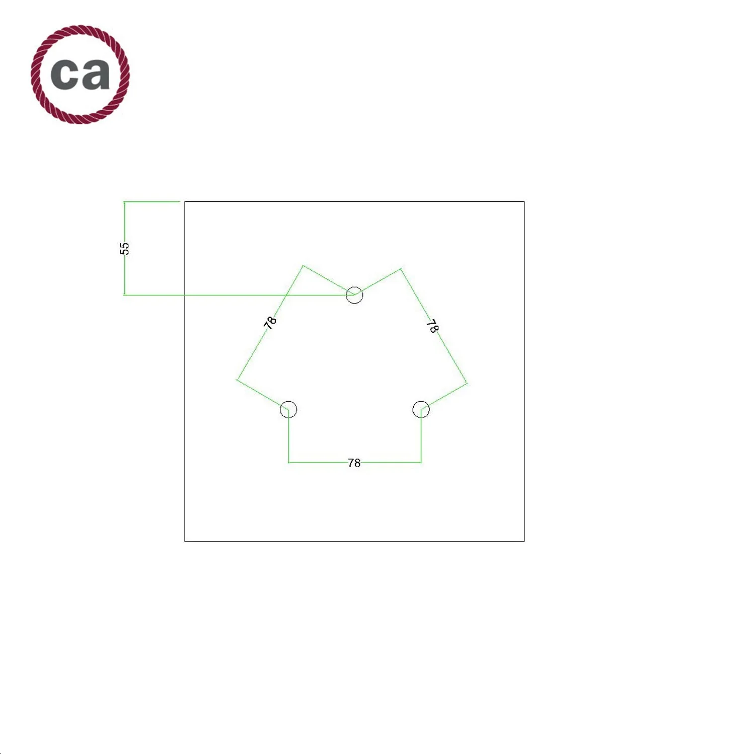 Pavillon Rose-One carré, 200 mm avec 3 trous et 4 trous latéraux - Moutarde - Image 7
