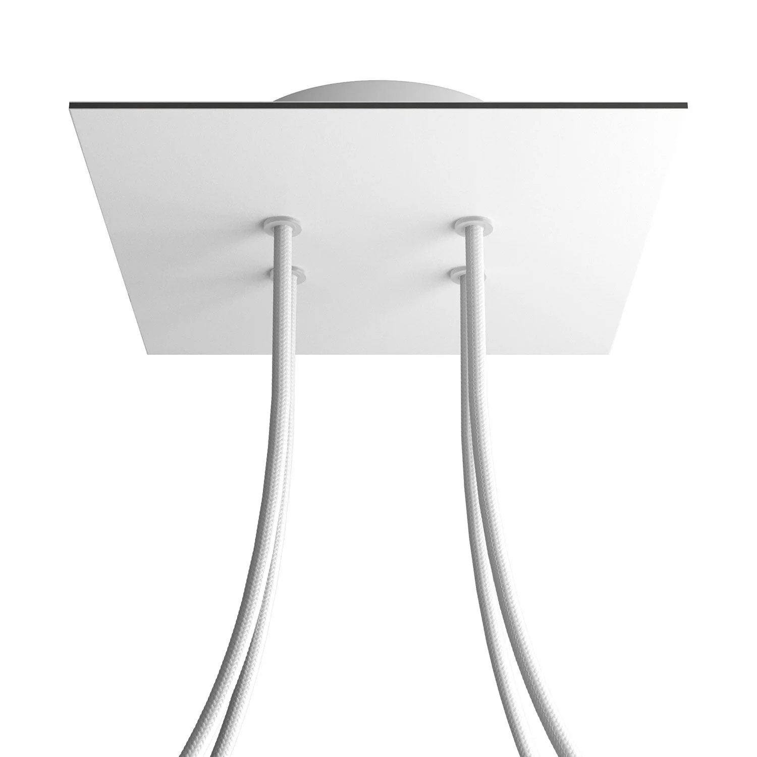 Pavillon Rose-One carré, 200 mm avec 4 trous et 4 trous latéraux - Blanc mat
