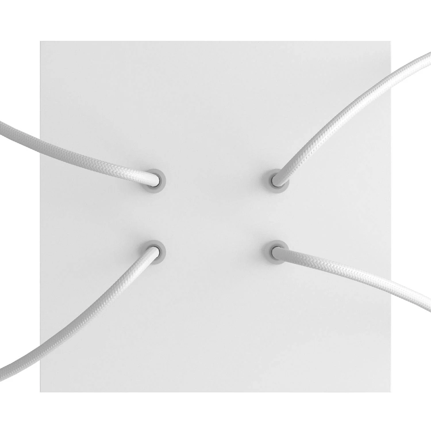 Pavillon Rose-One carré, 200 mm avec 4 trous et 4 trous latéraux - Blanc mat - Image 2