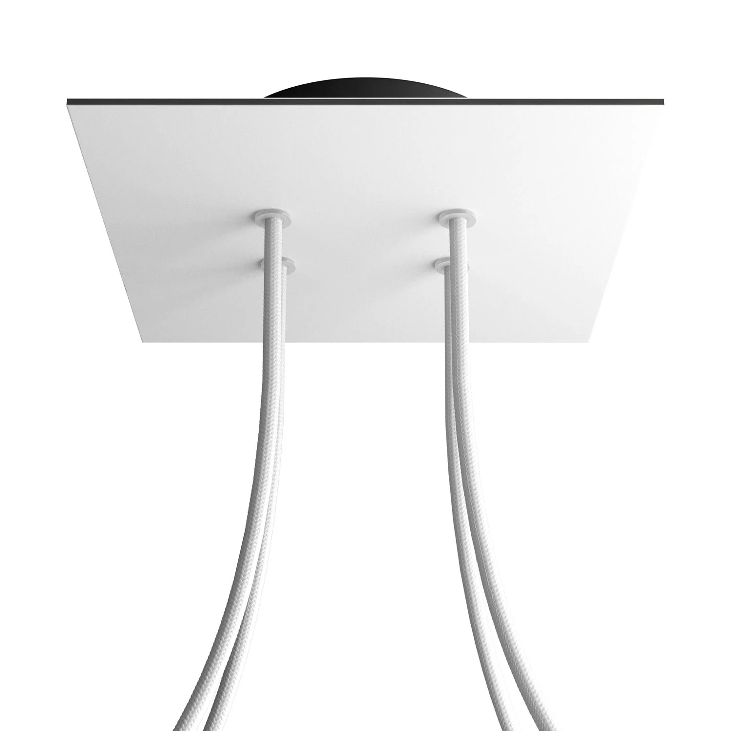 Pavillon Rose-One carré, 200 mm avec 4 trous et 4 trous latéraux - Blanc mat - Image 8