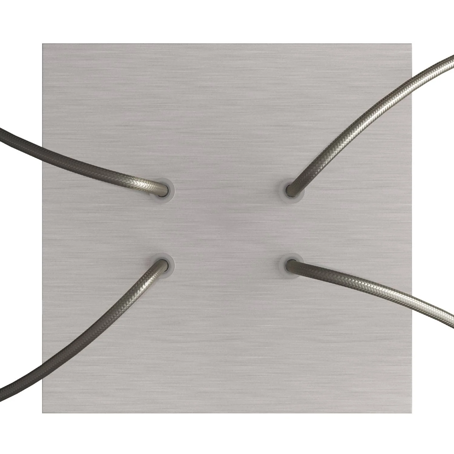 Pavillon Rose-One carré, 200 mm avec 4 trous et 4 trous latéraux - Dibond Acier satiné - Image 2