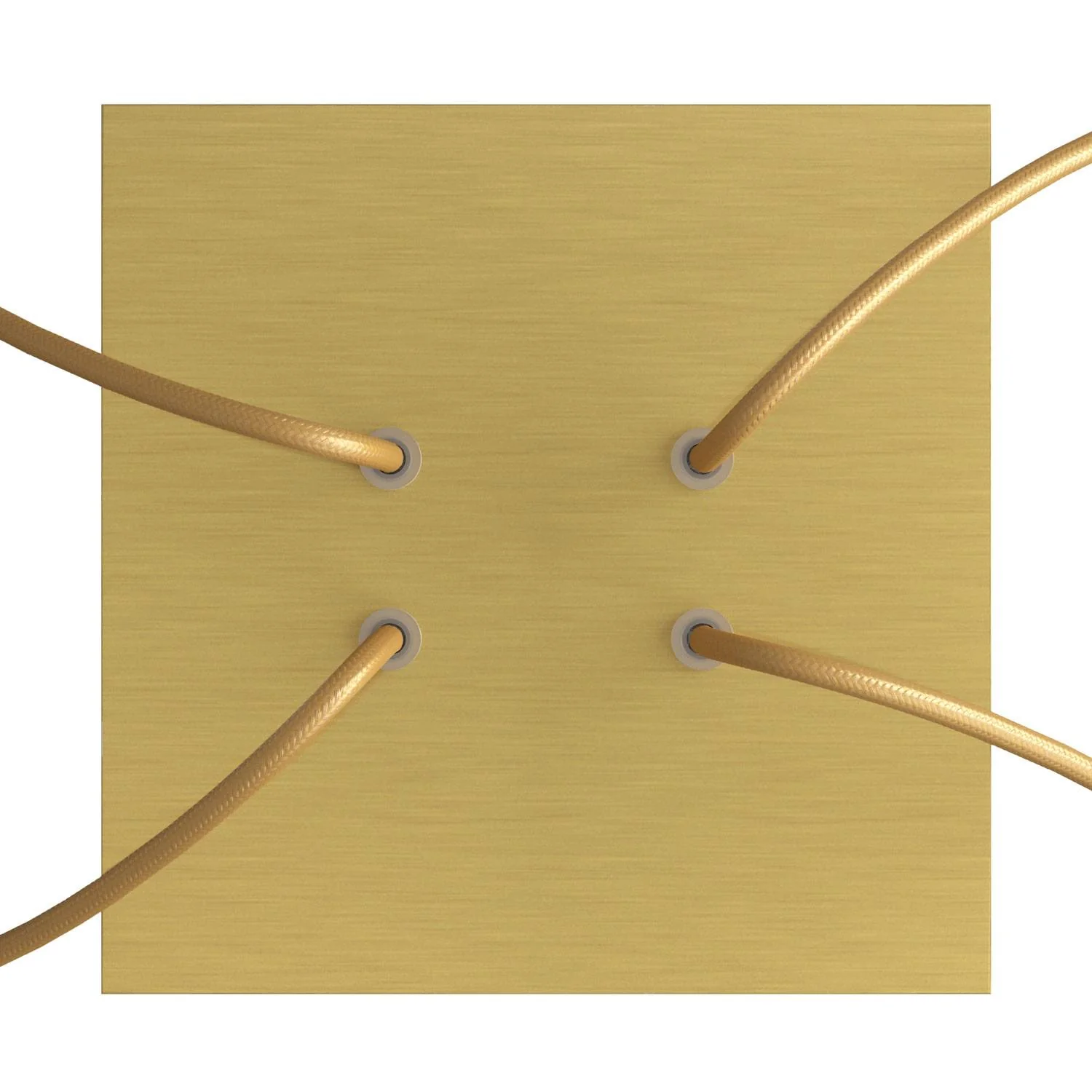 Pavillon Rose-One carré, 200 mm avec 4 trous et 4 trous latéraux - Dibond Laiton satiné - Image 2