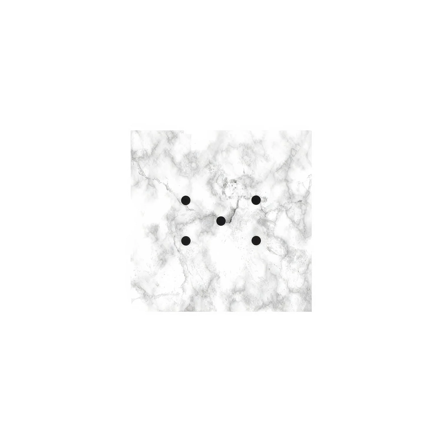 Pavillon Rose-One carré, 200 mm avec 5 trous et 4 trous latéraux - Marbre de Carrare - Image 3