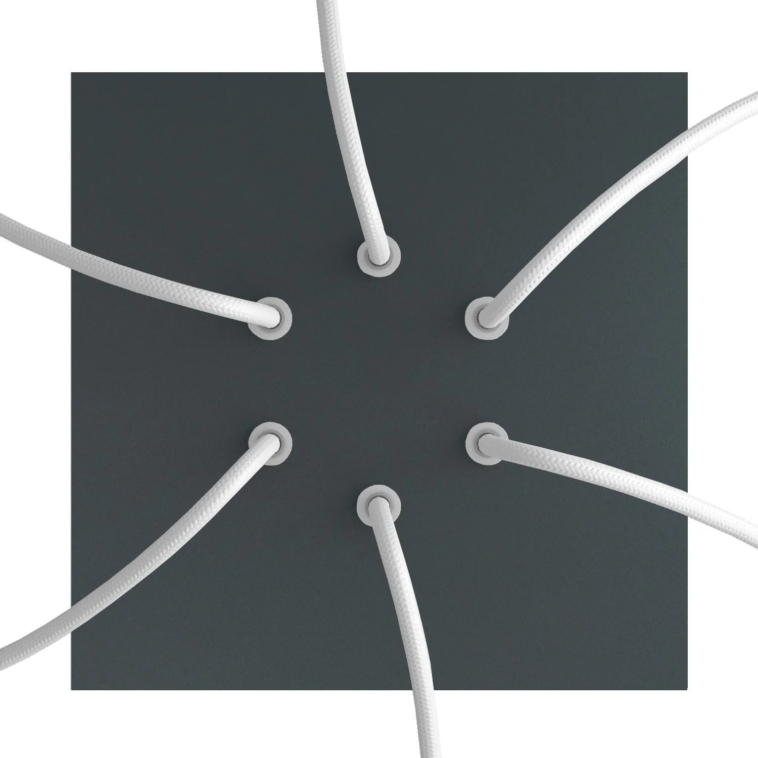 Pavillon Rose-One carré, 200 mm avec 6 trous et 4 trous latéraux - Anthracite - Image 2