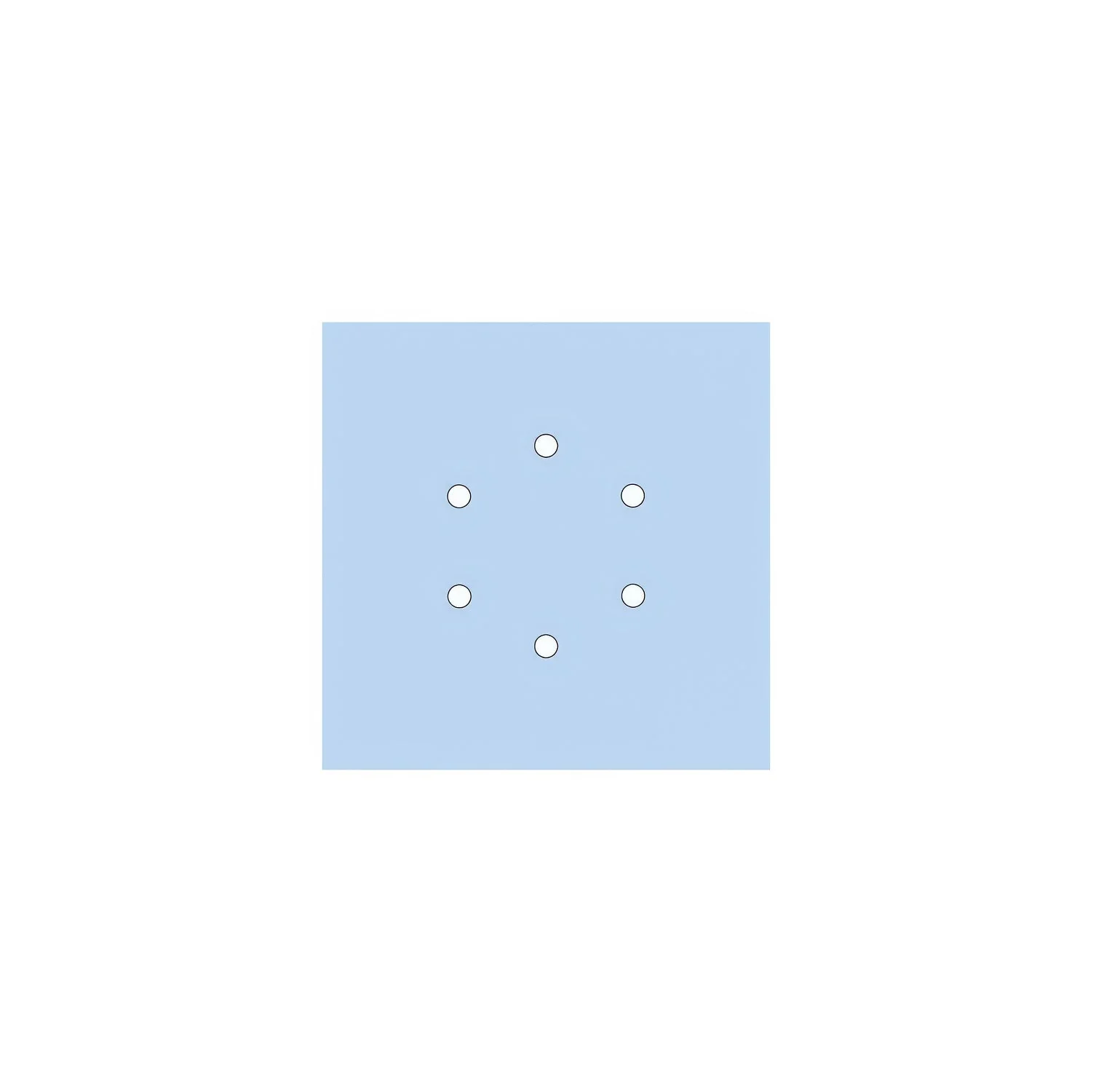 Pavillon Rose-One carré, 200 mm avec 6 trous et 4 trous latéraux - Bleu bleuet - Image 3