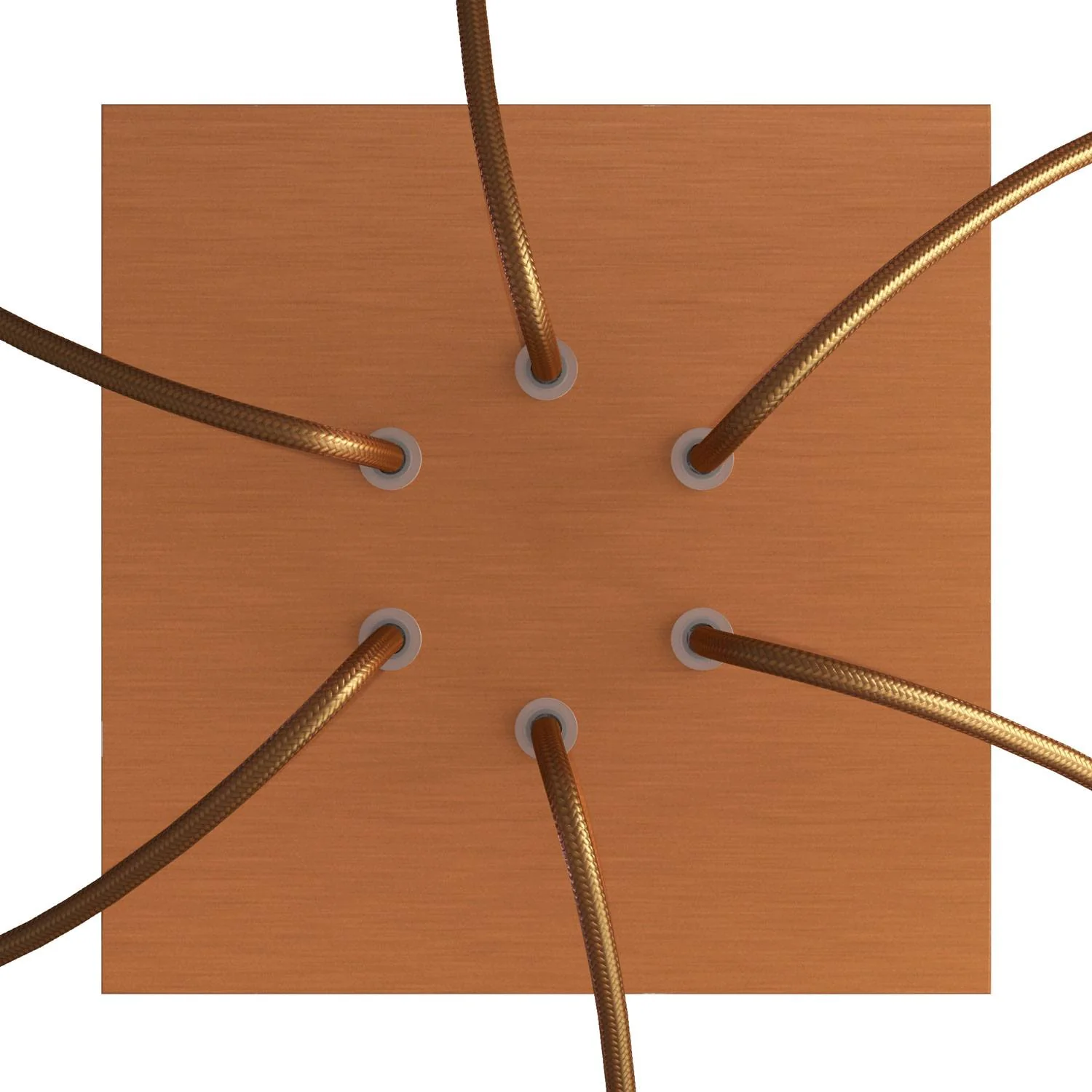 Pavillon Rose-One carré, 200 mm avec 6 trous et 4 trous latéraux - Dibond Cuivre satiné - Image 2