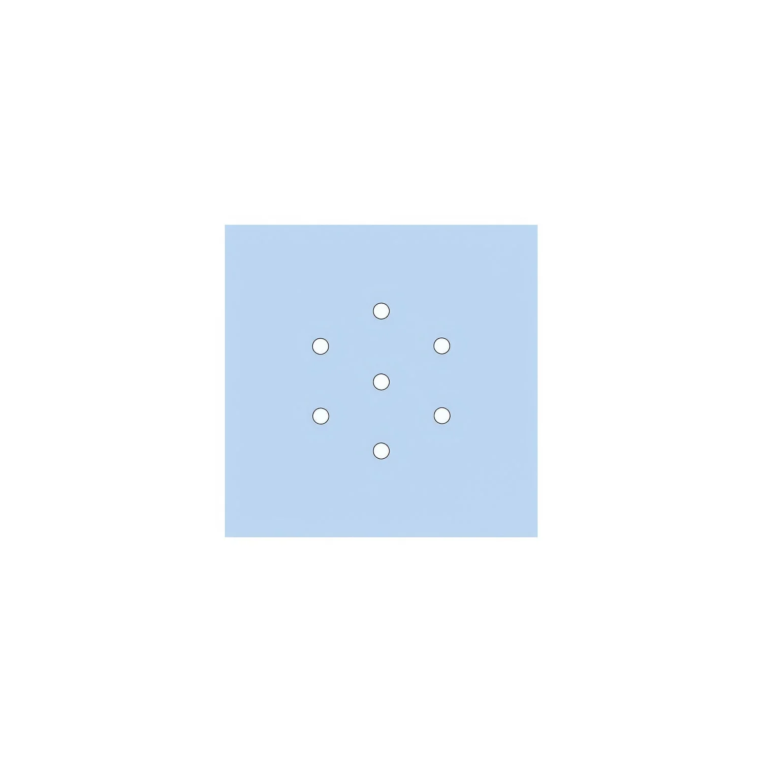 Pavillon Rose-One carré, 200 mm avec 7 trous et 4 trous latéraux - Bleu bleu dragée - Image 3