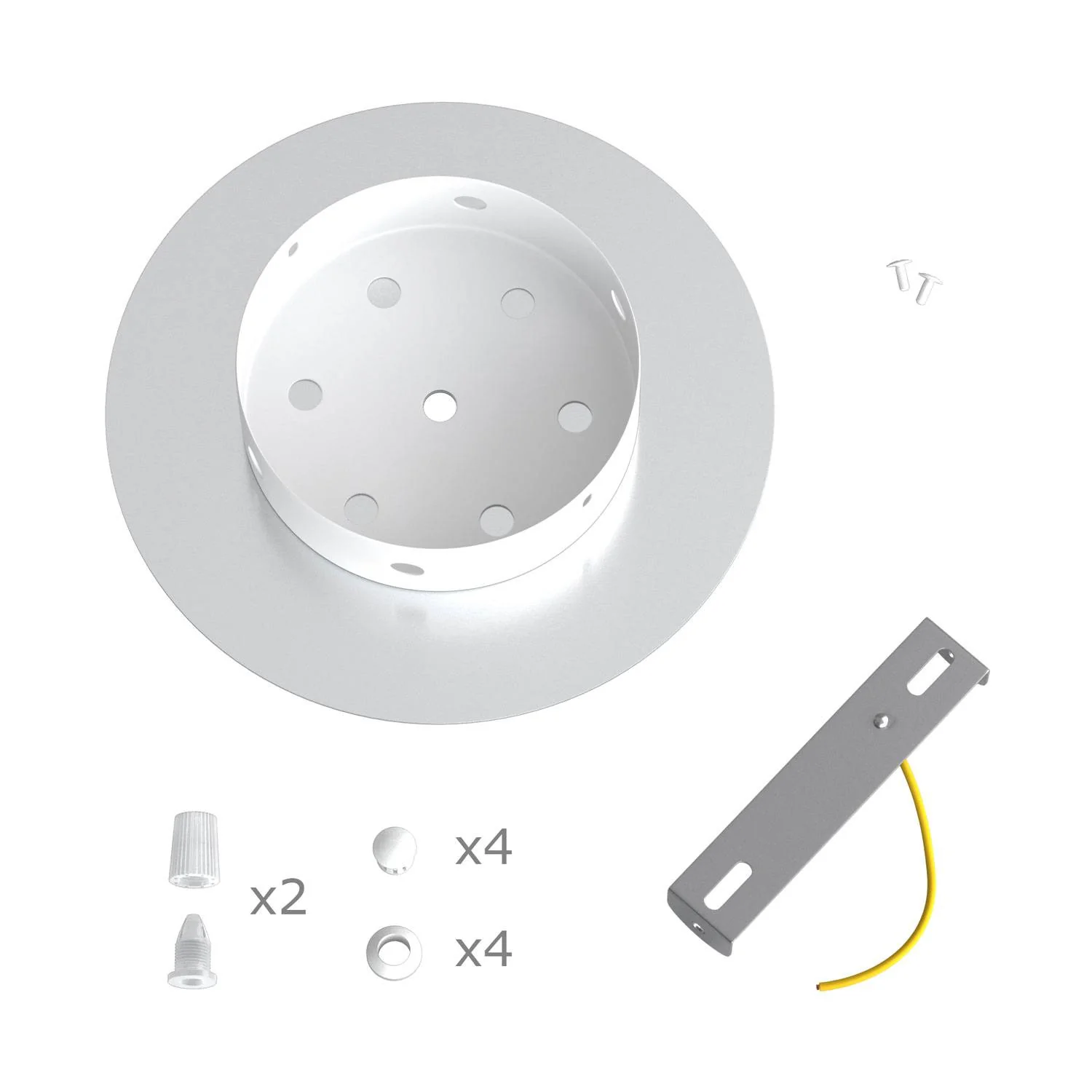 Pavillon Rose-One rond, diamètre 200 mm avec 2 trous et 4 trous latéraux - Dibond Cuivre satiné - Image 6