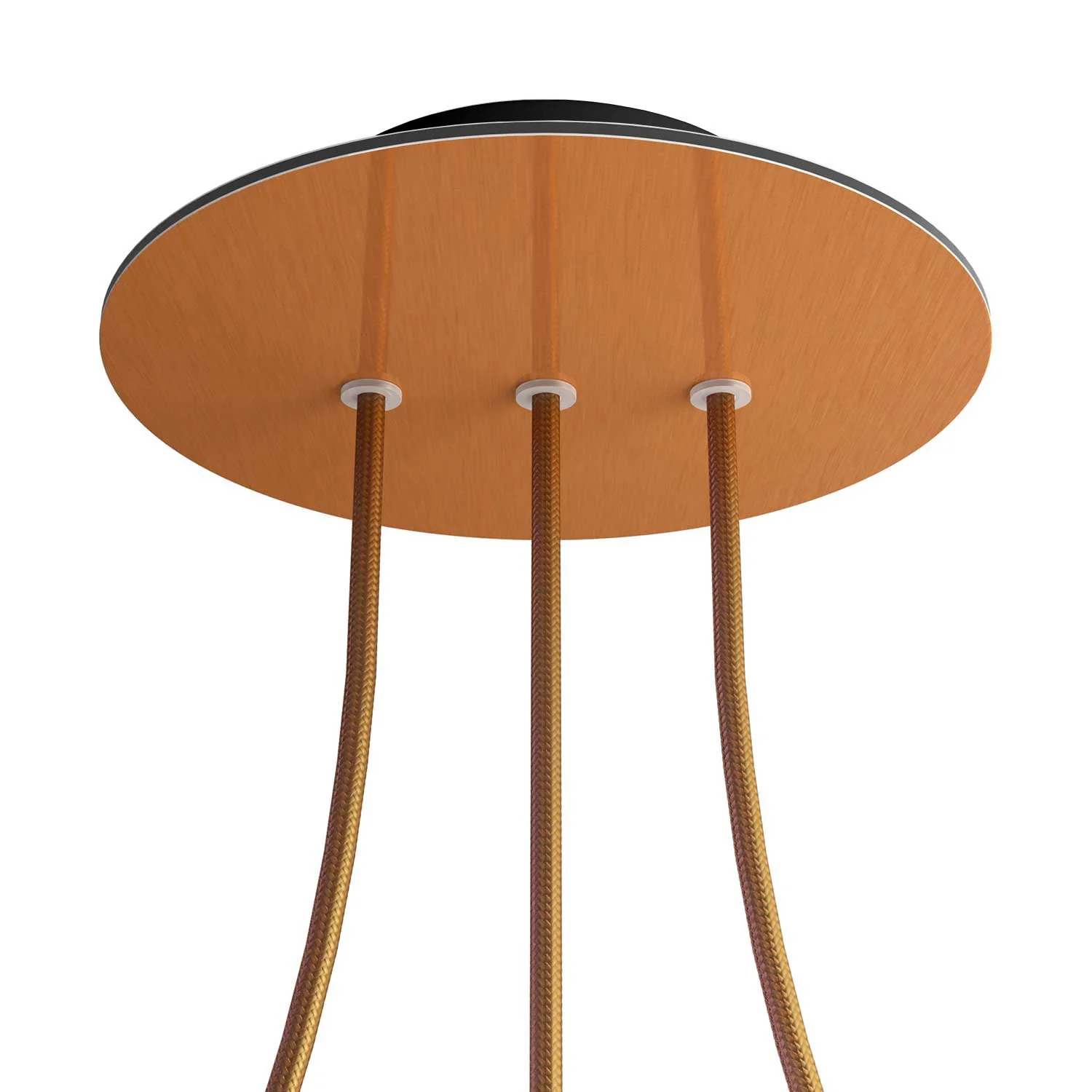 Pavillon Rose-One rond, diamètre 200 mm avec 3 trous alignés et 4 trous latéraux - Dibond Cuivre satiné - Image 8