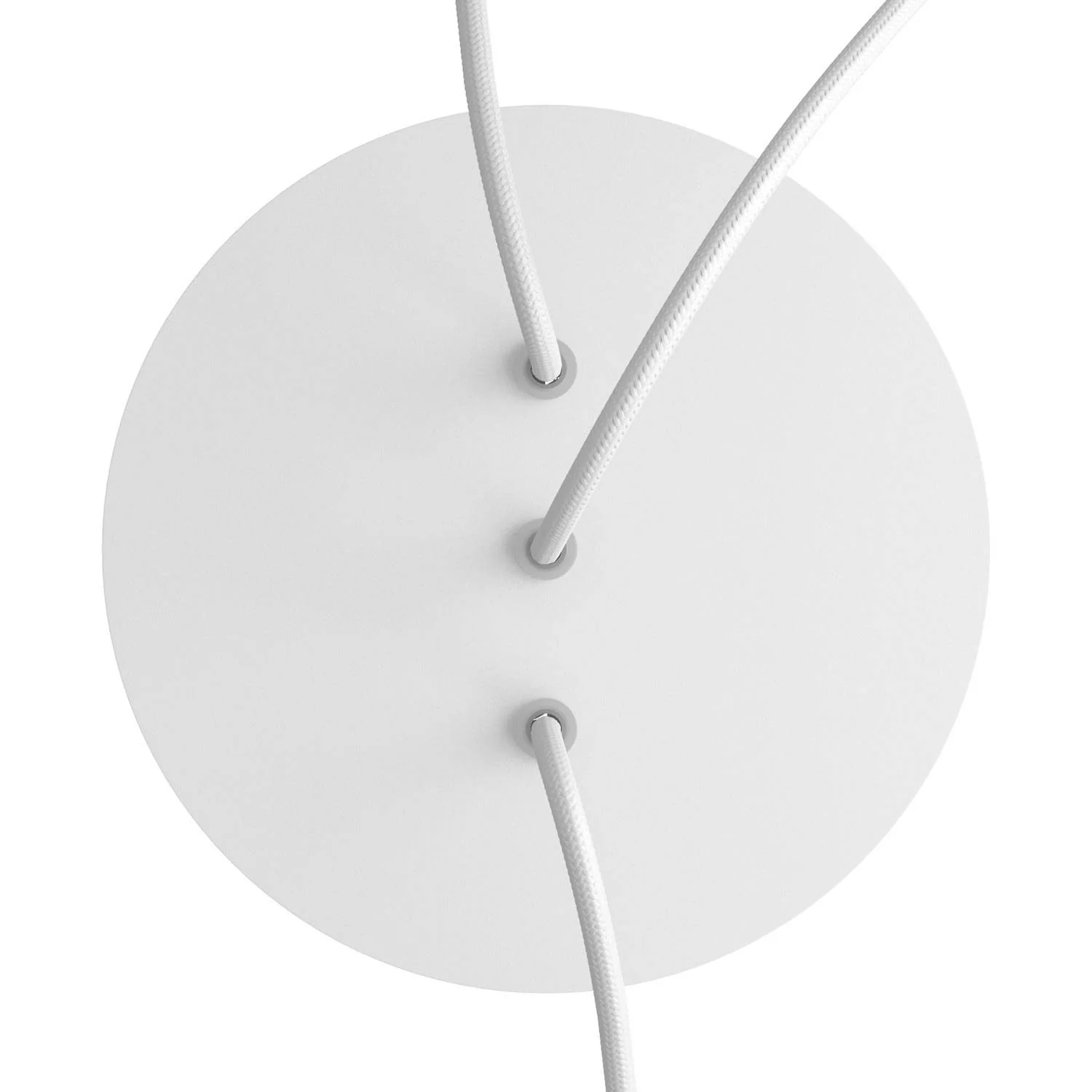 Pavillon Rose-One rond, diamètre 200 mm avec 3 trous alignés et 4 trous latéraux - Blanc mat - Image 2