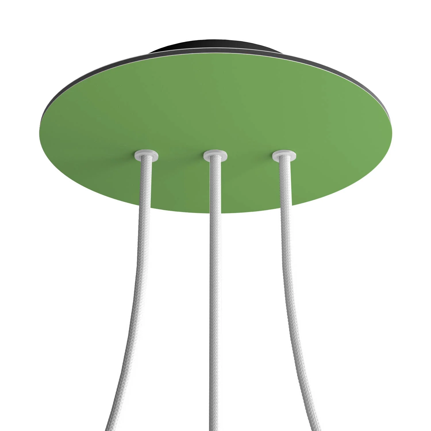 Pavillon Rose-One rond, diamètre 200 mm avec 3 trous alignés et 4 trous latéraux - Vert prairie - Image 8