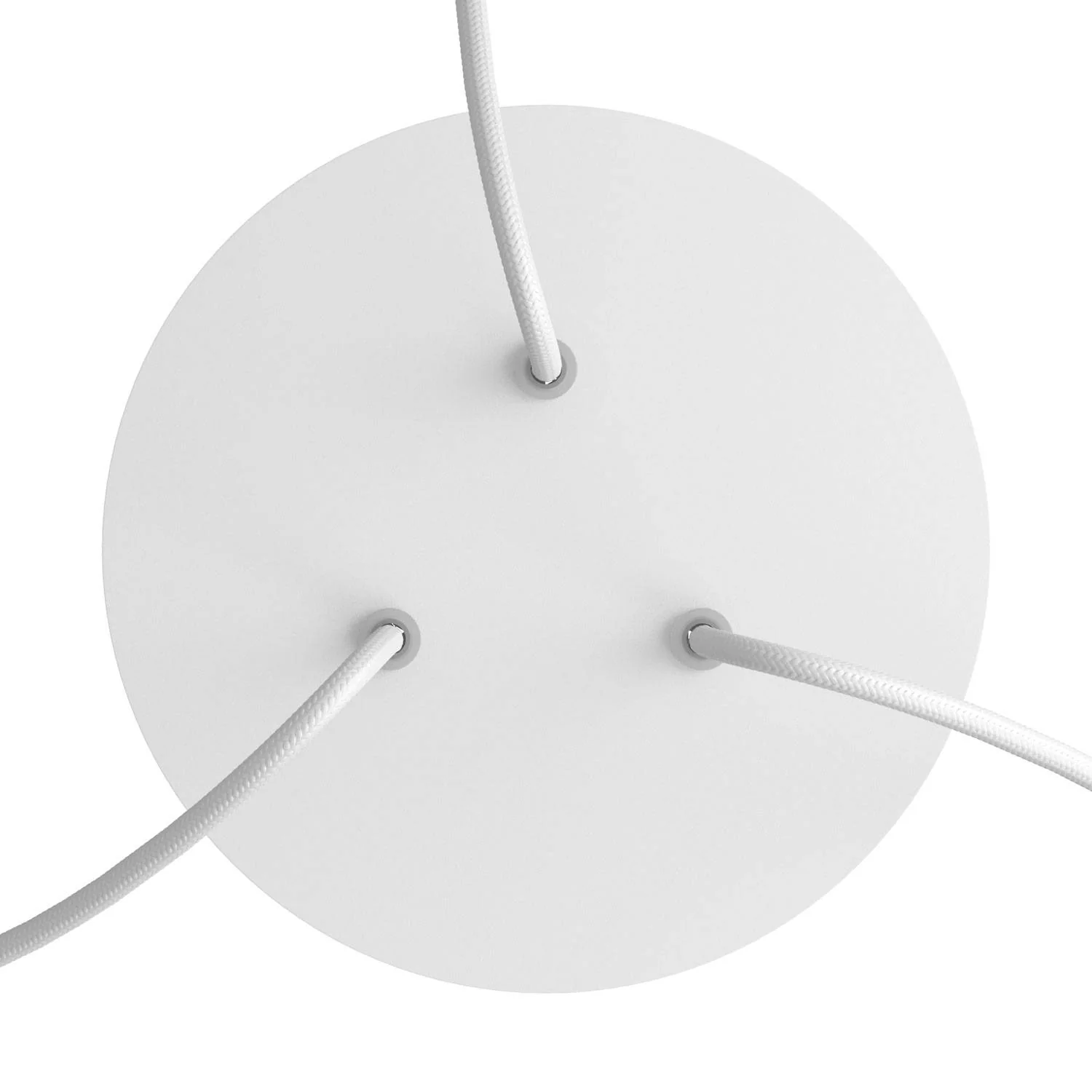 Pavillon Rose-One rond, diamètre 200 mm avec 3 trous et 4 trous latéraux - Blanc mat - Image 2