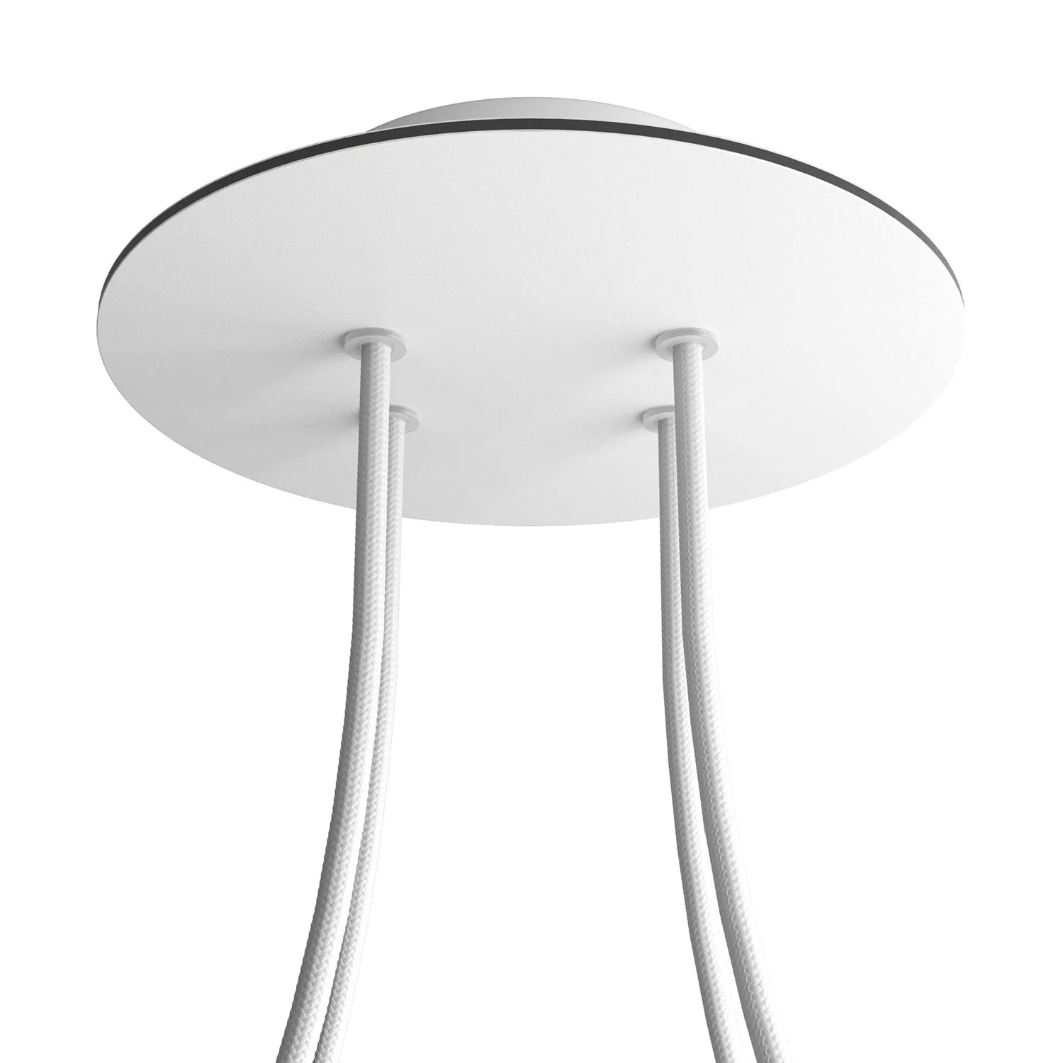 Pavillon Rose-One rond, diamètre 200 mm avec 4 trous et 4 trous latéraux - Blanc mat