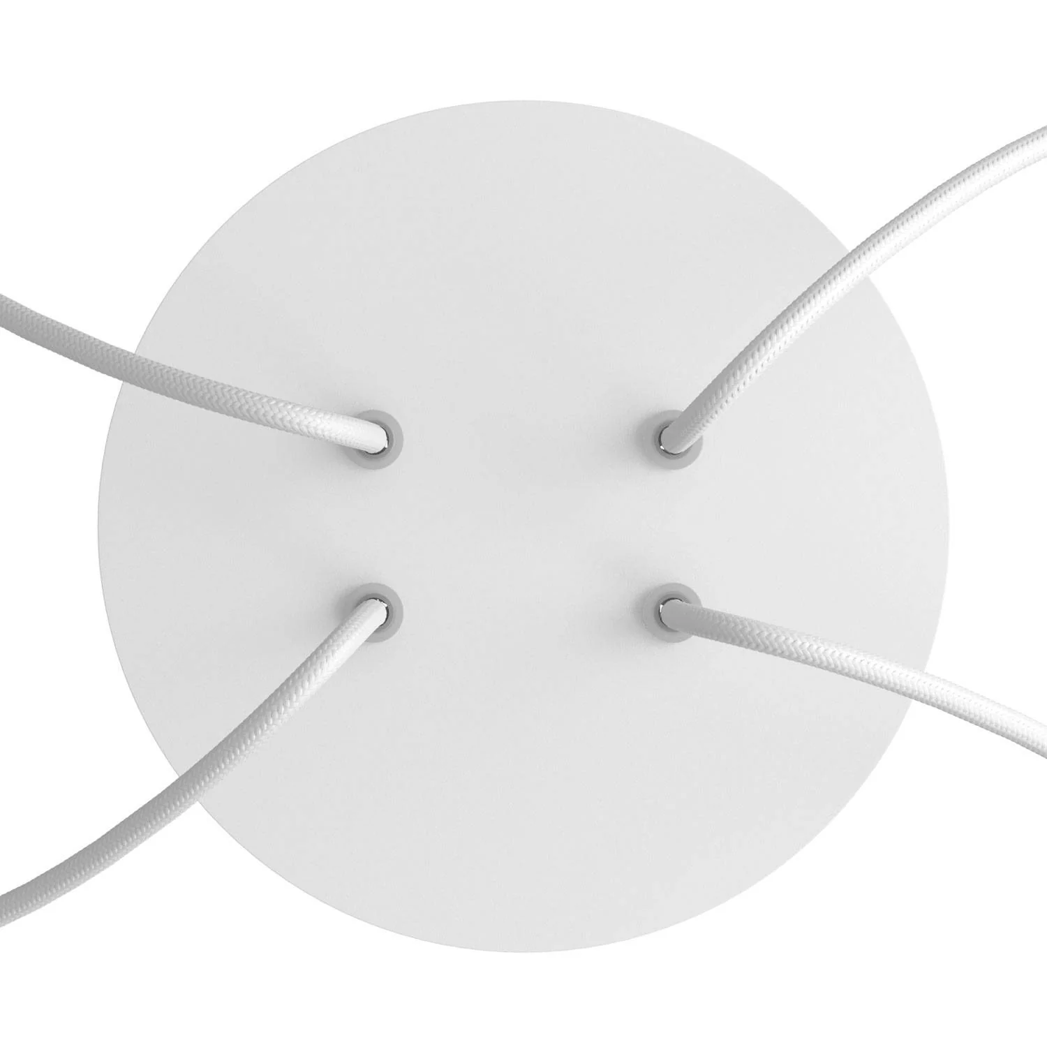Pavillon Rose-One rond, diamètre 200 mm avec 4 trous et 4 trous latéraux - Blanc mat - Image 2