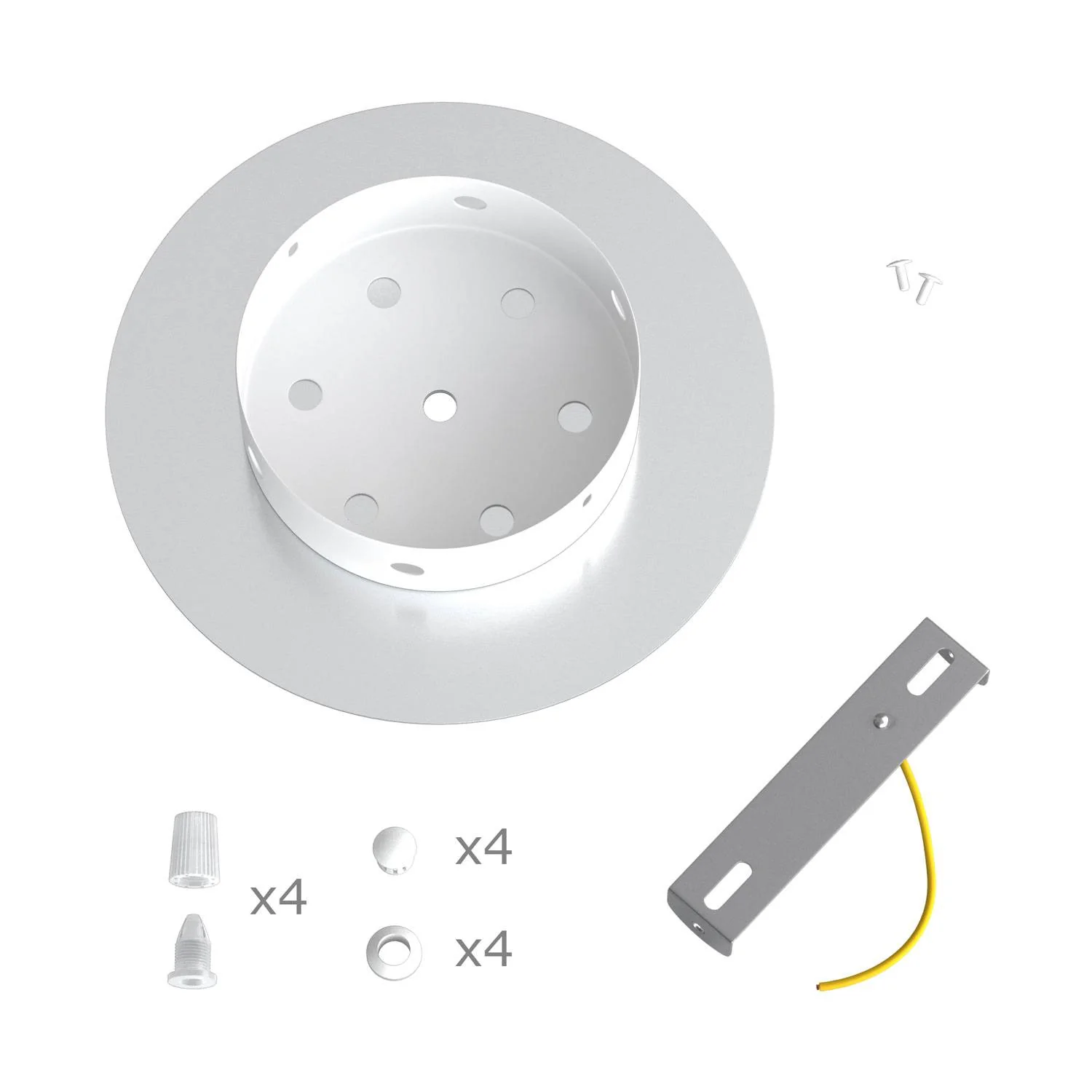 Pavillon Rose-One rond, diamètre 200 mm avec 4 trous et 4 trous latéraux - Blanc mat - Image 6