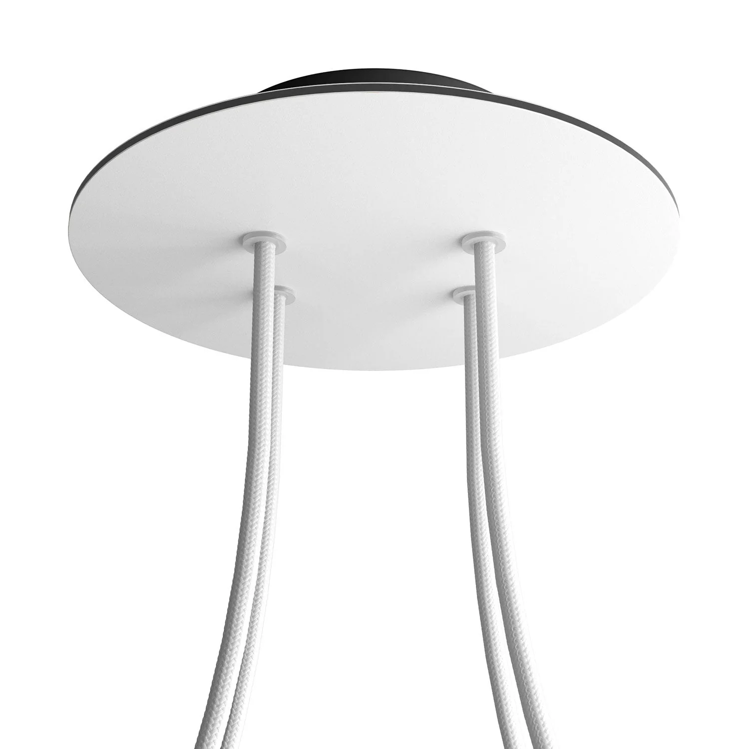 Pavillon Rose-One rond, diamètre 200 mm avec 4 trous et 4 trous latéraux - Blanc mat - Image 8