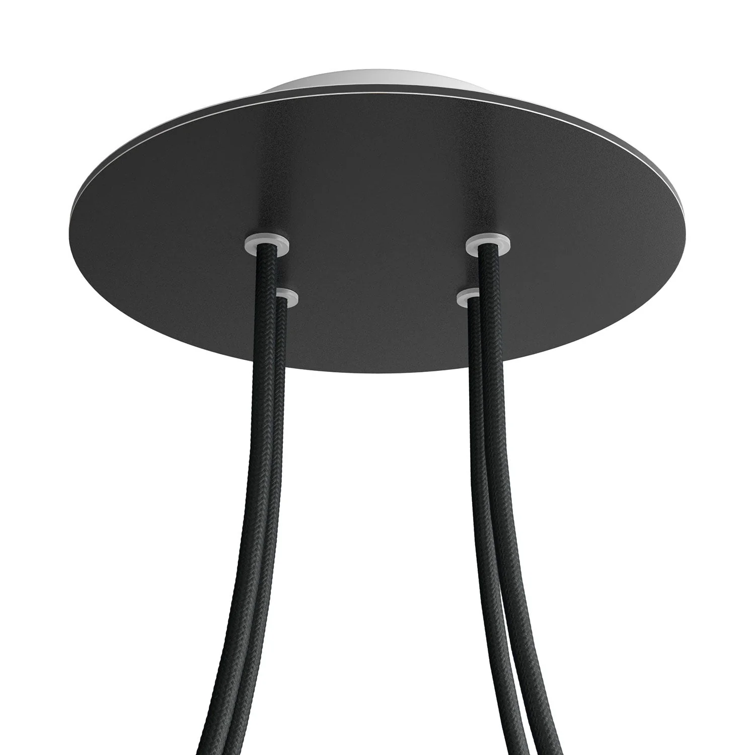 Pavillon Rose-One rond, diamètre 200 mm avec 4 trous et 4 trous latéraux - Noir mat